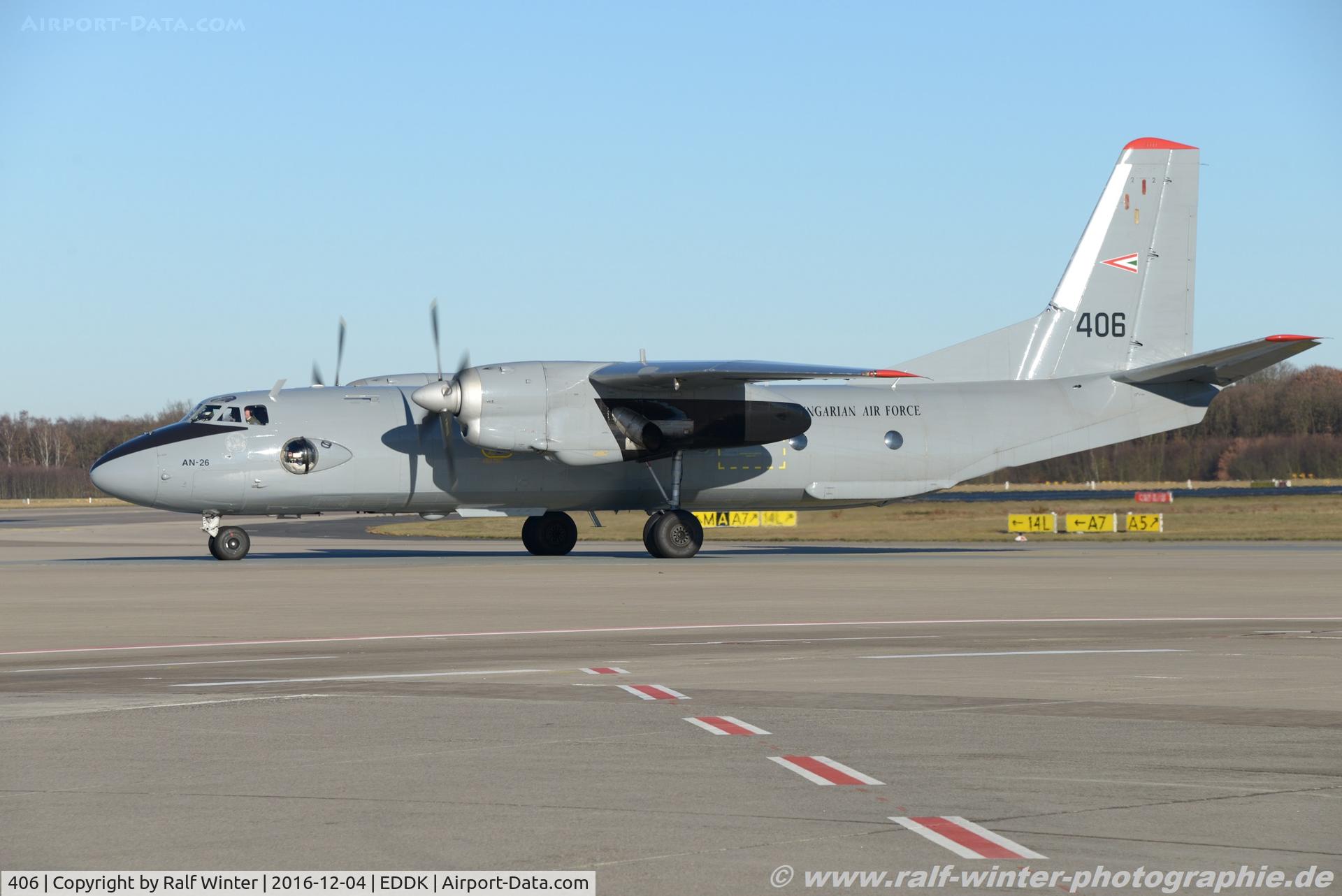 406, 1975 Antonov An-26 C/N 3767, Antonov An-26 - HUF Hungarian Air Force - 57303406 - 406 - 04.12.2016 - CGN