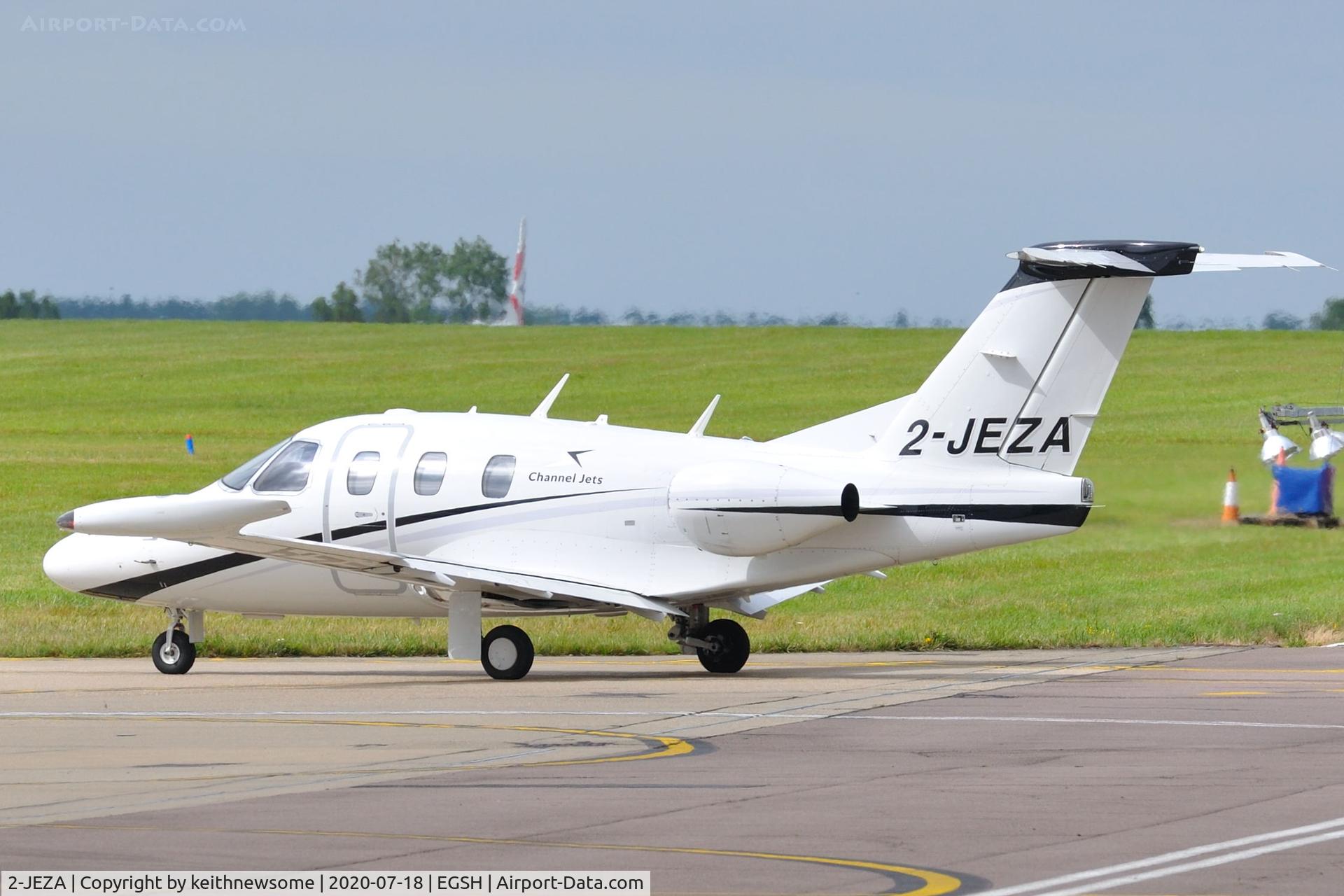2-JEZA, 2007 Eclipse Aviation Corp EA500 C/N 000031, Arriving at Norwich from Guernsey.