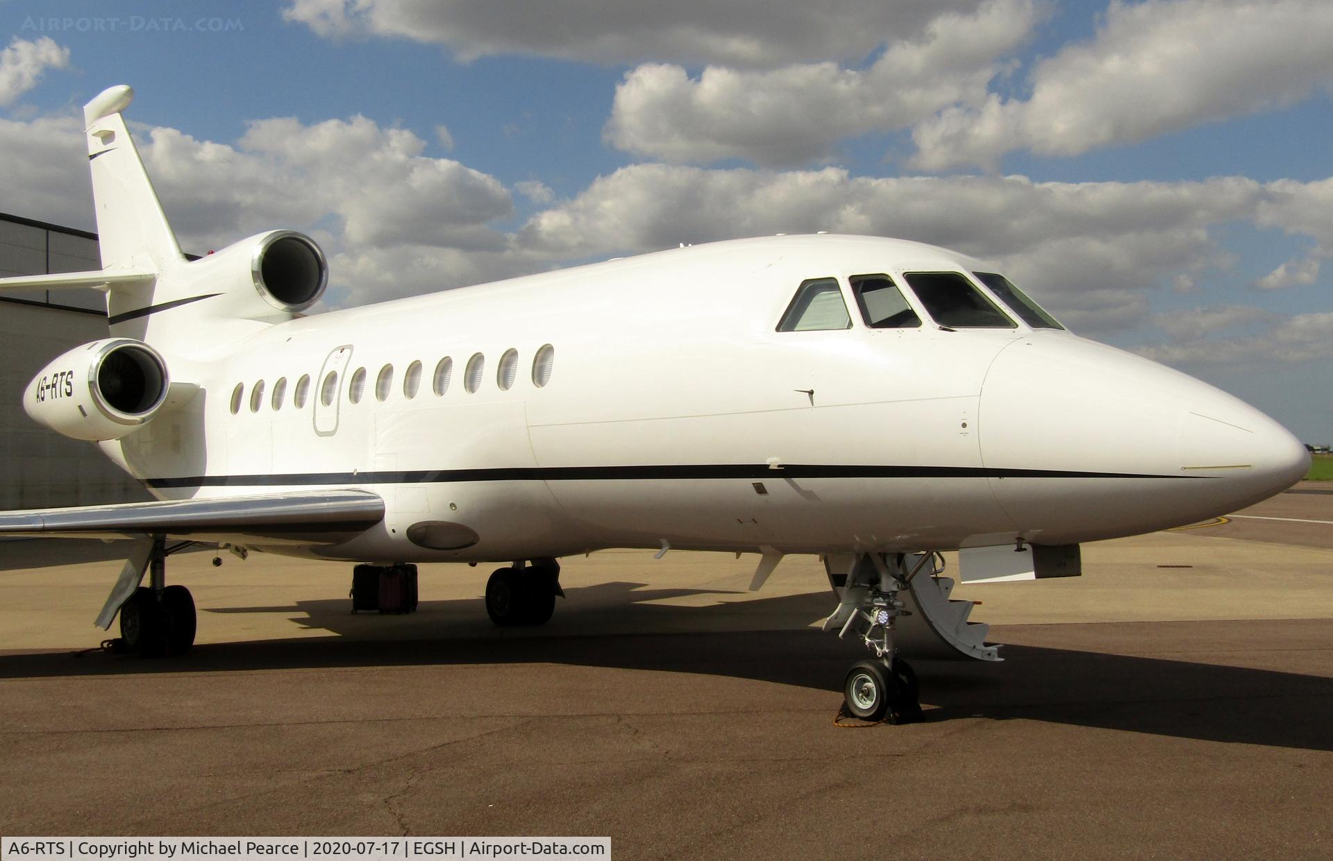 A6-RTS, 2005 Dassault Falcon 900DX C/N 601, Parked at SaxonAir after arrival from Athens (ATH).