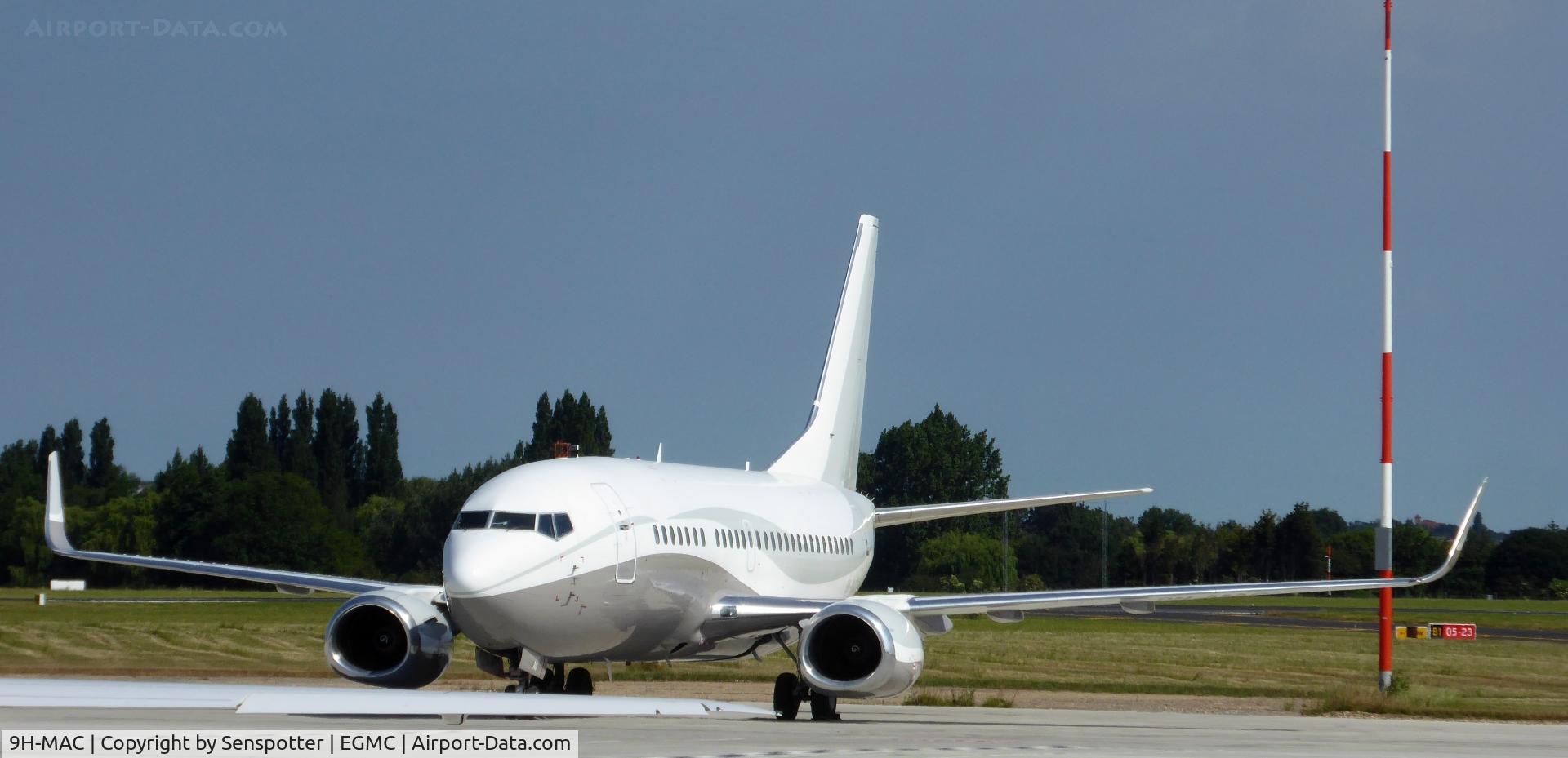 9H-MAC, 1990 Boeing 737-548 C/N 24968, Boeing 737-548 9H-MAC Maleth Aero AOC Ltd on stand Southend Airport