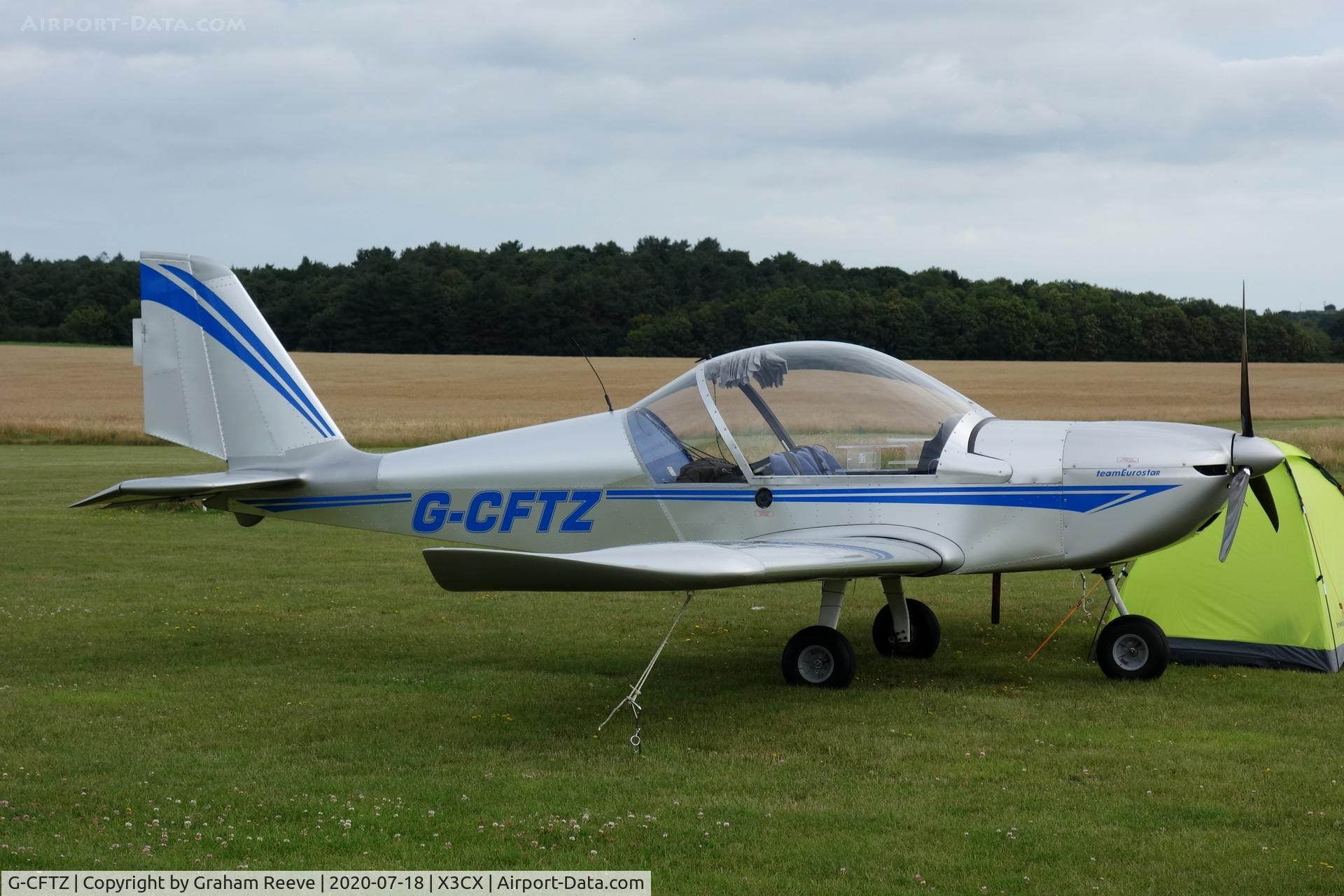 G-CFTZ, 2009 Aerotechnik EV-97 Eurostar C/N LAA 315-14857, Parked at Northrepps.