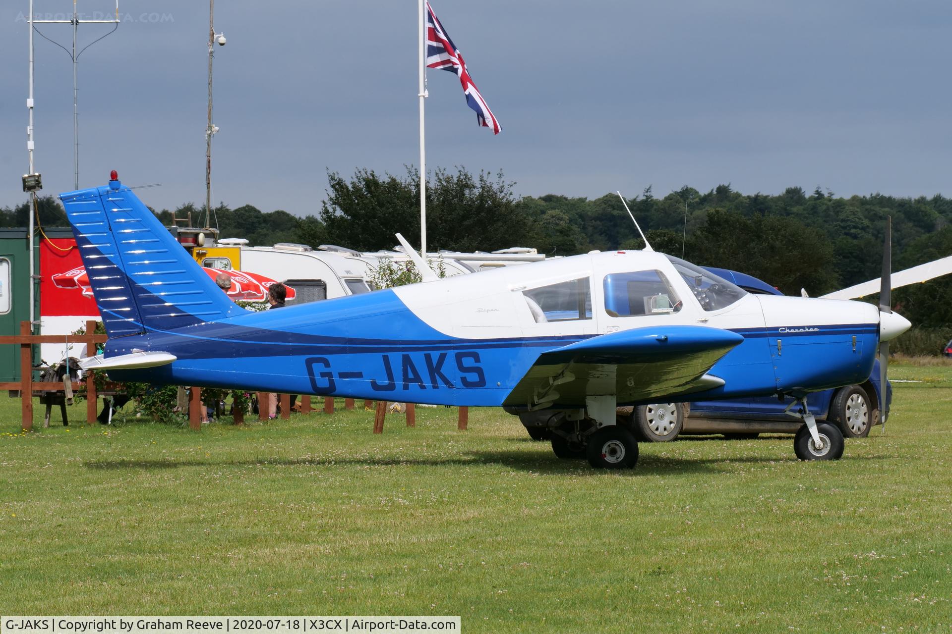 G-JAKS, 1962 Piper PA-28-160 Cherokee Cherokee C/N 28-339, Parked at Northrepps.