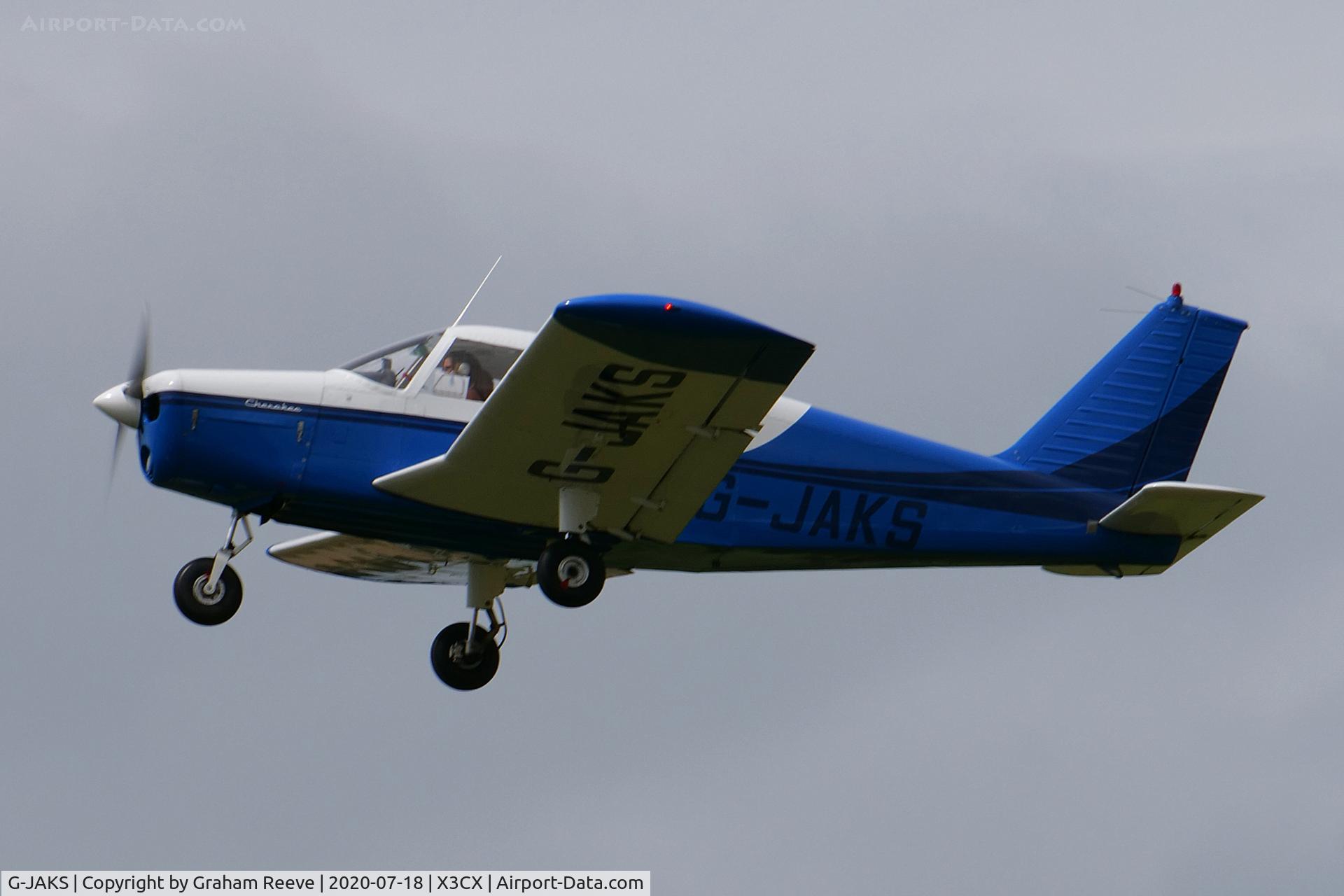 G-JAKS, 1962 Piper PA-28-160 Cherokee Cherokee C/N 28-339, Departing from Northrepps.