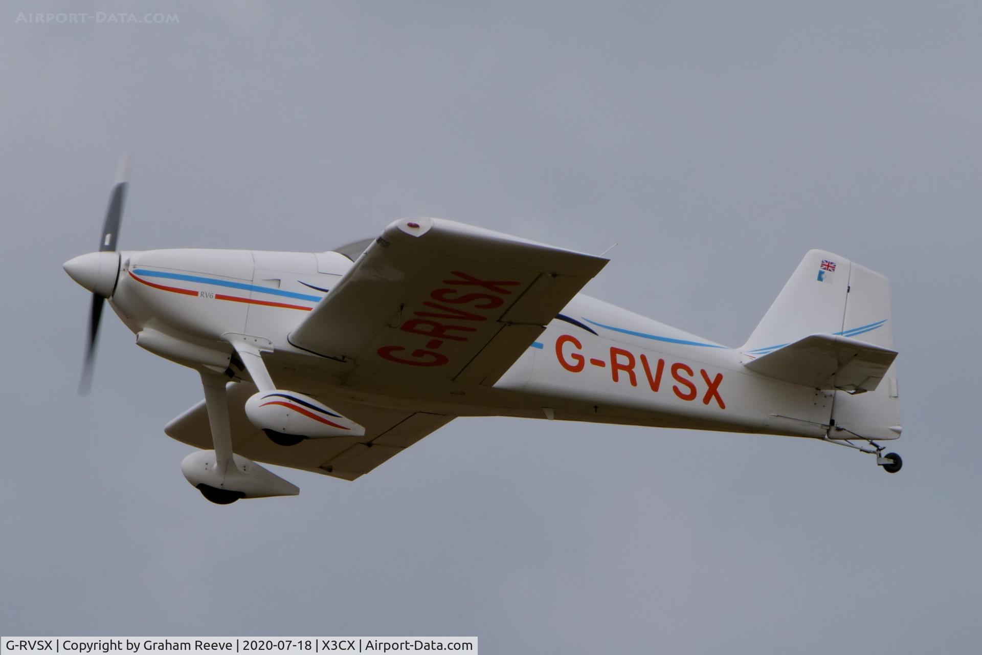 G-RVSX, 2004 Vans RV-6 C/N PFA 181-13090, Departing from Northrepps.