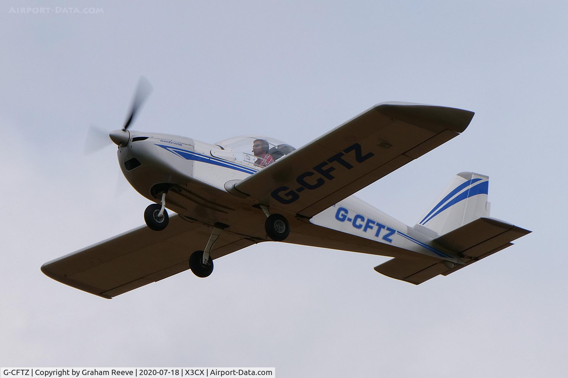 G-CFTZ, 2009 Aerotechnik EV-97 Eurostar C/N LAA 315-14857, Departing from Northrepps.