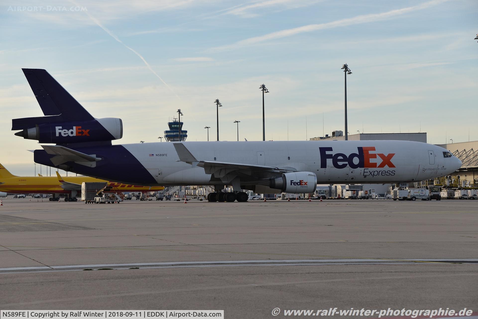 N589FE, 1992 McDonnell Douglas MD-11F C/N 48491, McDonnel Douglas MD-11F - FX FDX Federal Express 'Shaun' - 48491 - N589FE - 11.09.2018 - CGN
