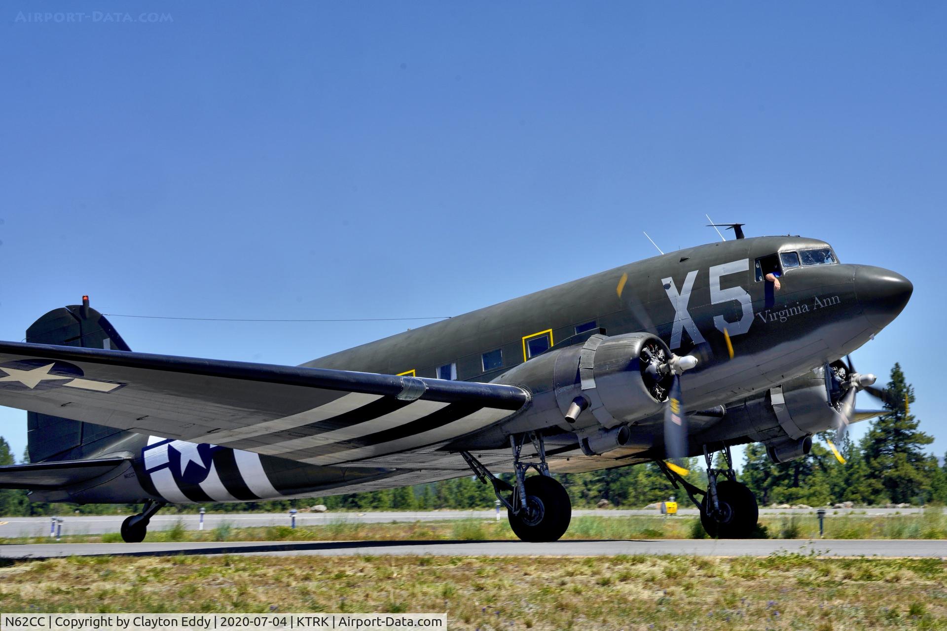 N62CC, 1943 Douglas DC-3C (C-47A-DL) C/N 13798, Part of the D-day Squadron Truckee Tahoe flyover July 4th 2020.