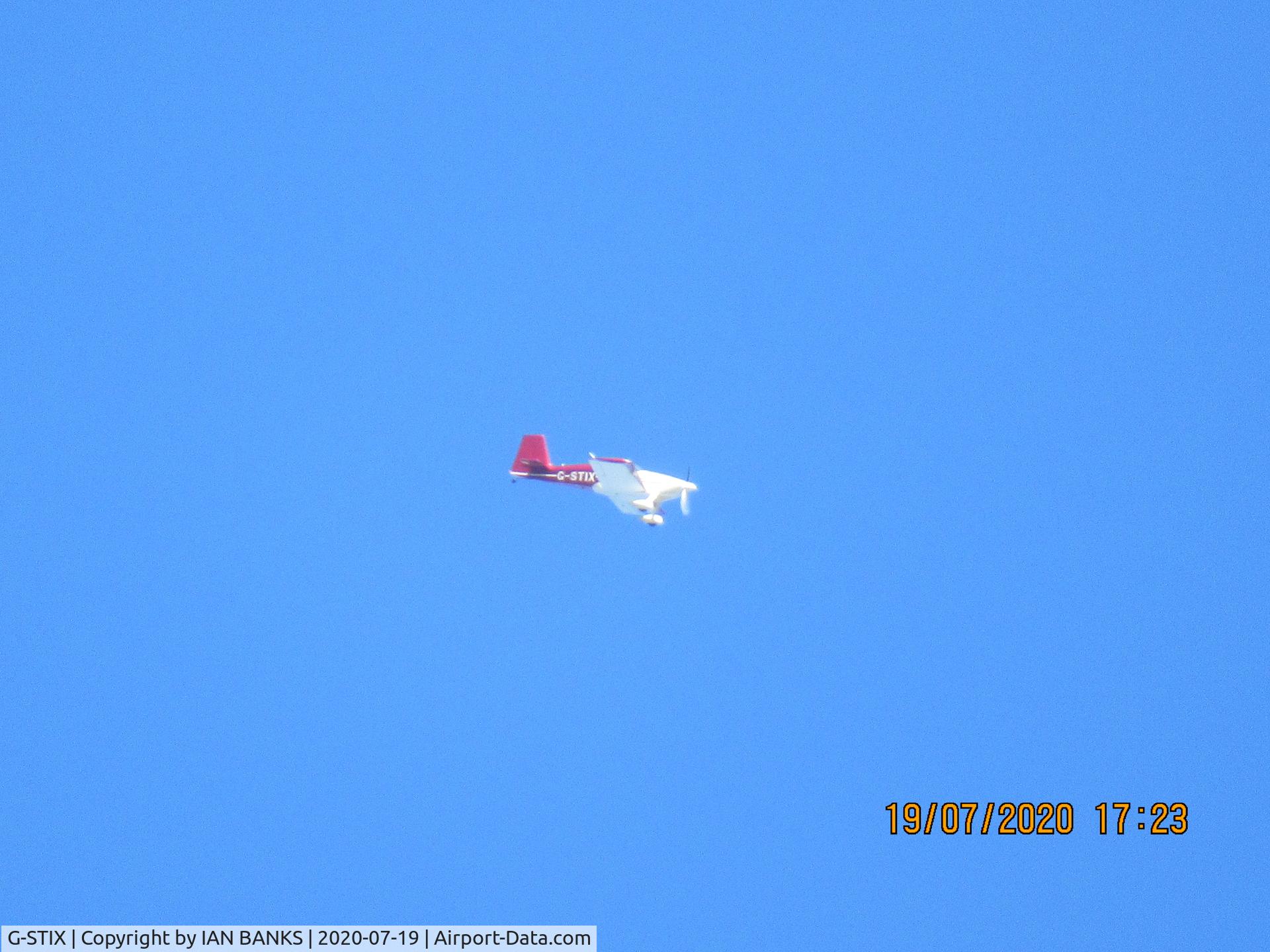 G-STIX, 2012 Vans RV-7 C/N PFA323-14638, Pictured 19/7/2020 over South Tehidy, Cornwall