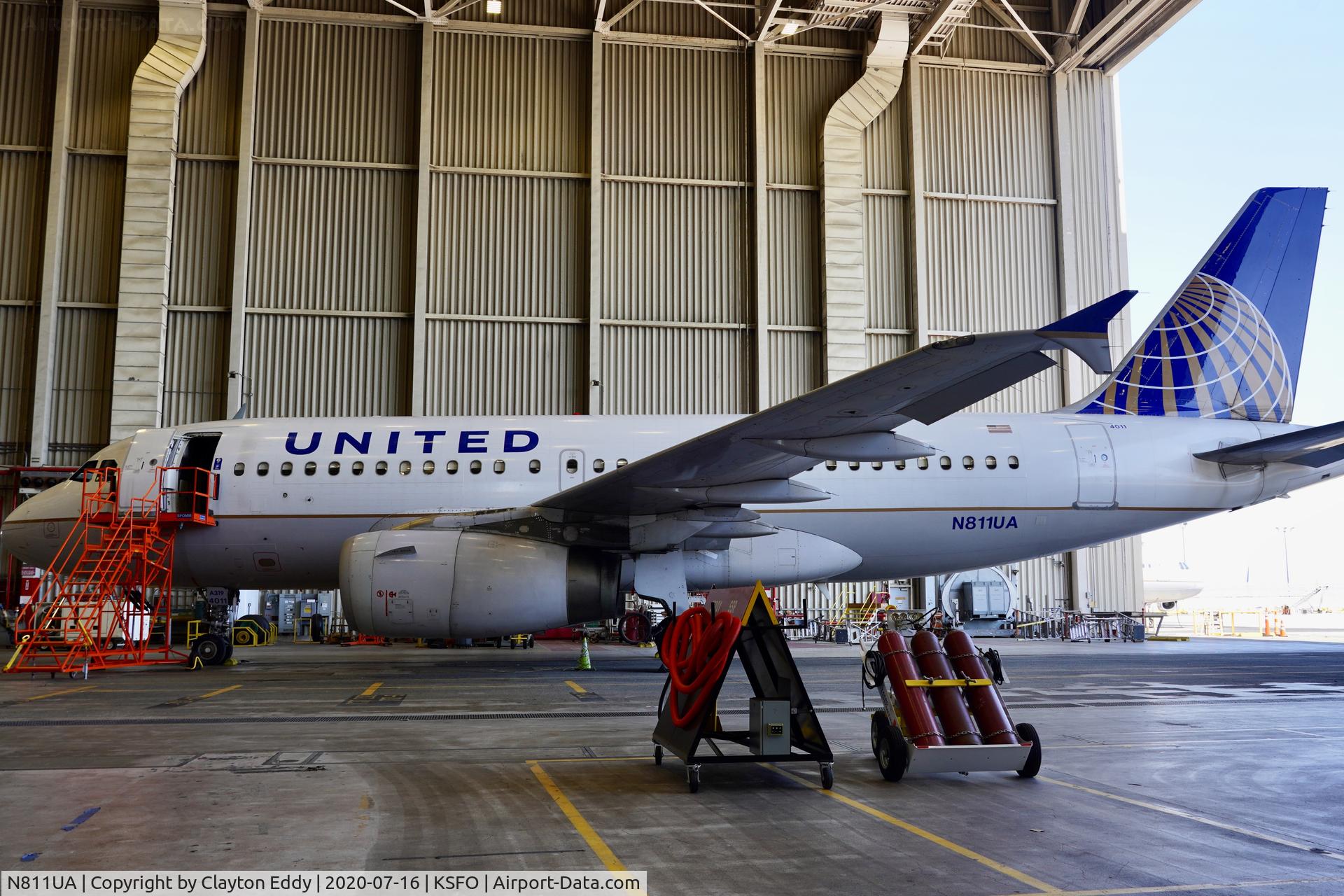 N811UA, 1998 Airbus A319-131 C/N 847, SFO 2020.
