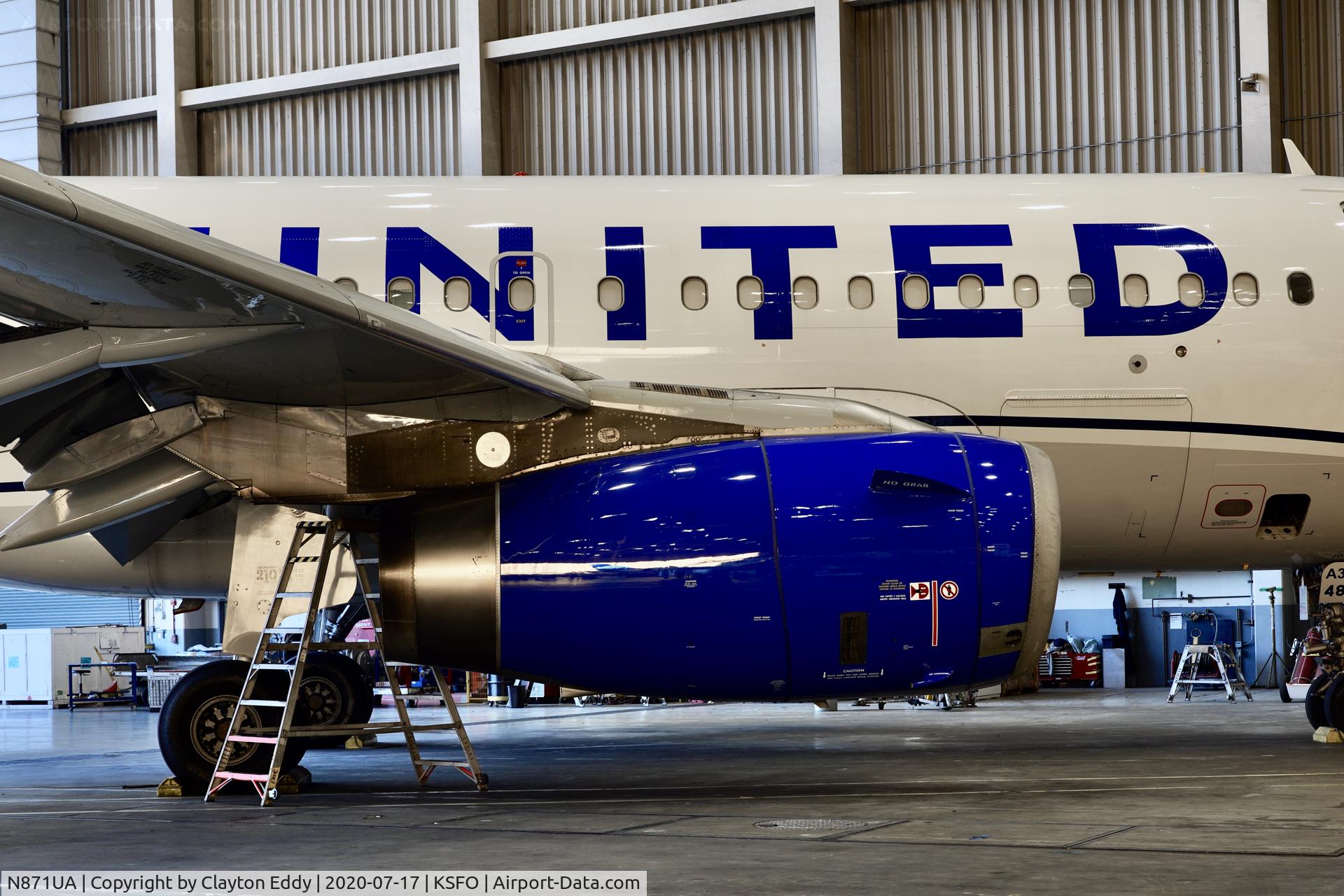 N871UA, 2003 Airbus A319-132 C/N 1971, SFO 2020.