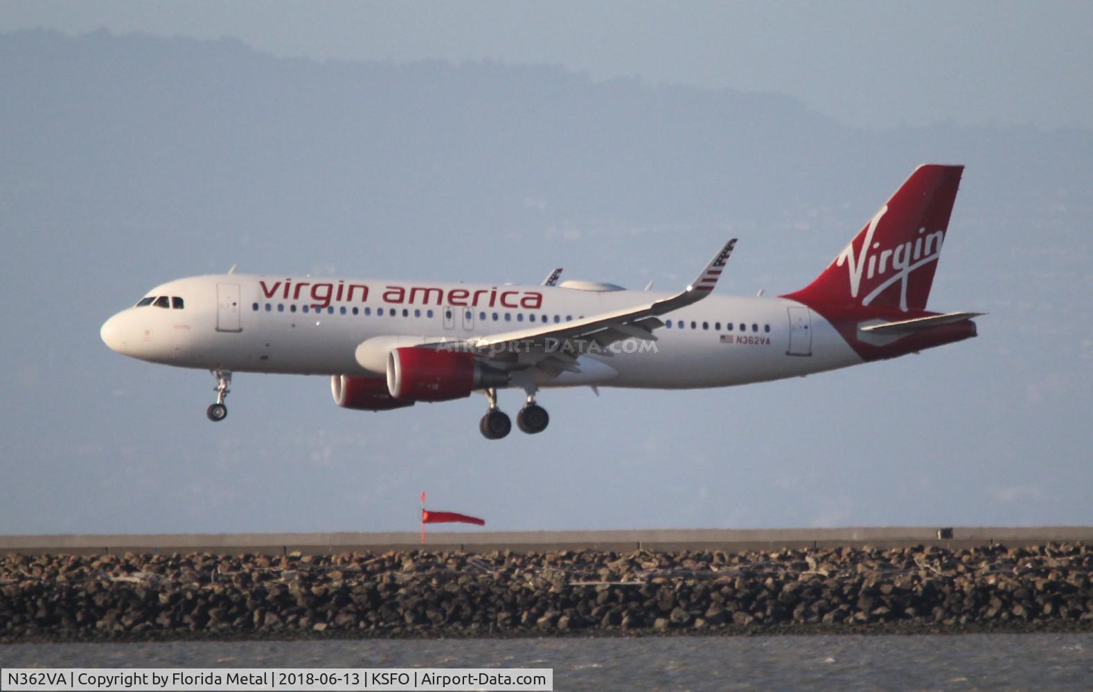 N362VA, 2016 Airbus A320-214 C/N 6965, SFO 2018