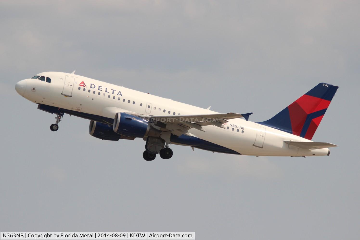 N363NB, 2003 Airbus A319-114 C/N 1990, DTW 2014