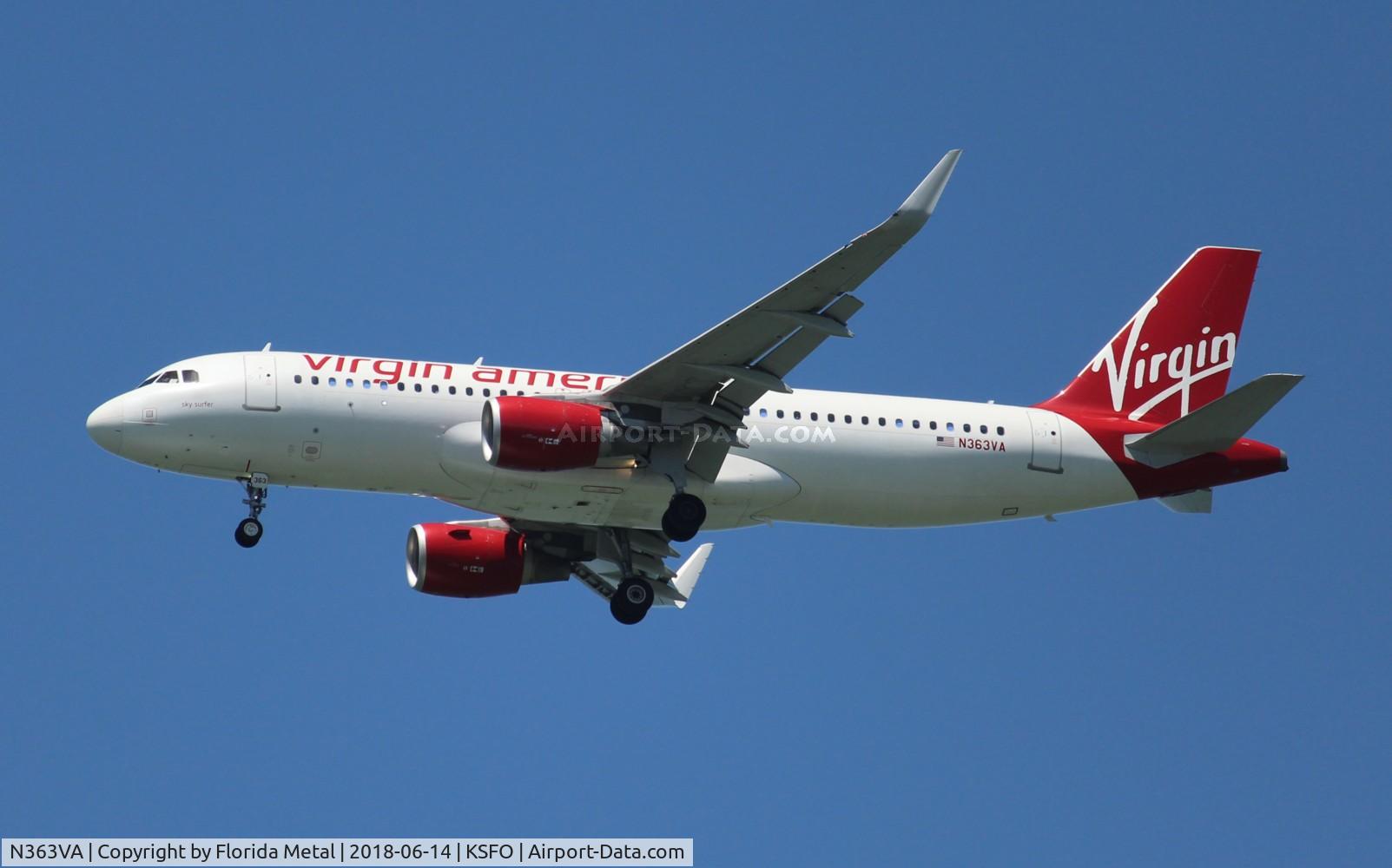 N363VA, 2016 Airbus A320-214 C/N 7063, SFO 2018