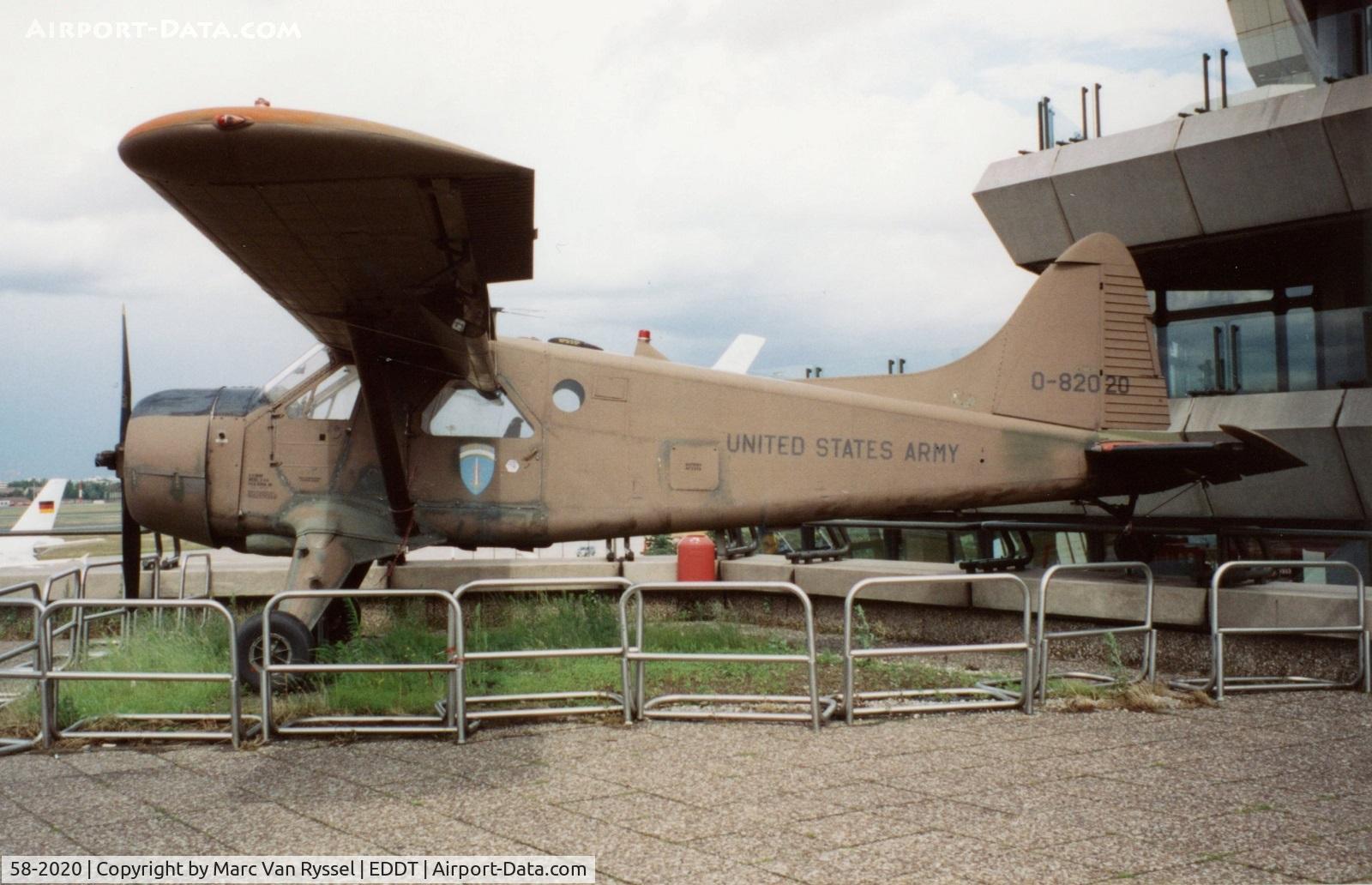 58-2020, 1958 De Havilland Canada U-6A Beaver C/N 1350/1900, At Berlin-Tegel in june 1993.