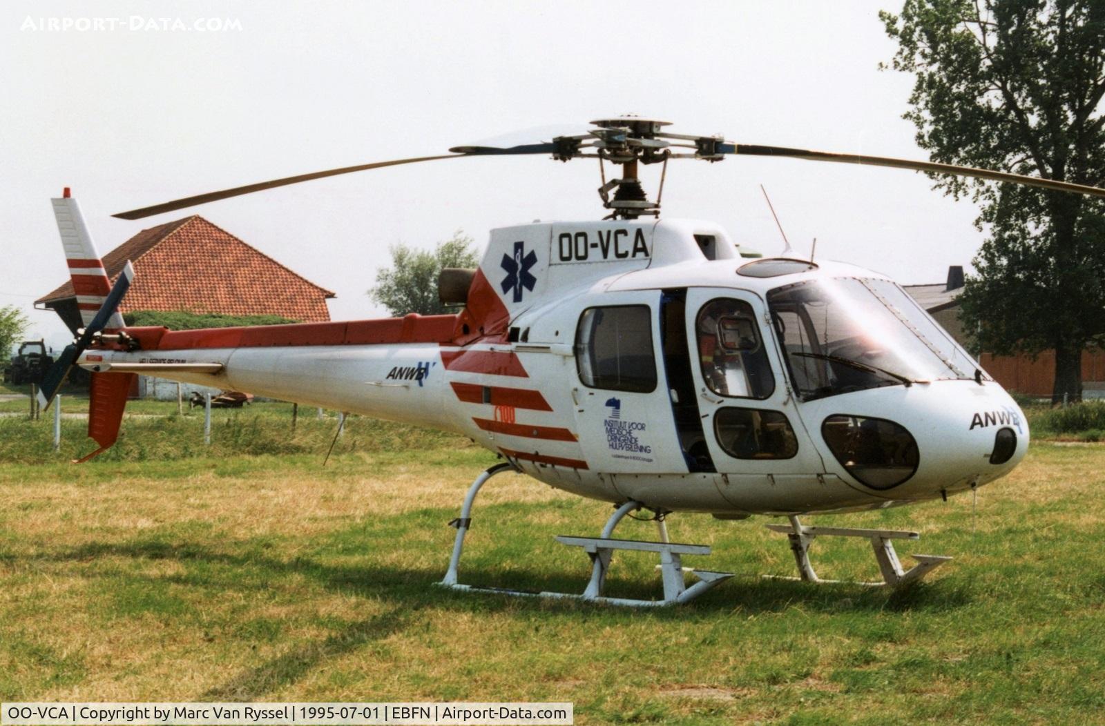 OO-VCA, 1986 Aérospatiale AS-350B Ecureuil C/N 1925, Koksijde Airshow 1995.