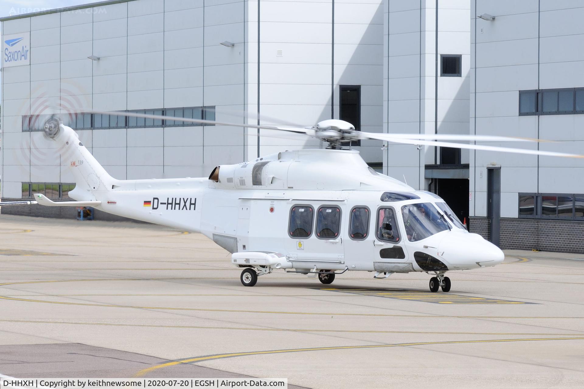 D-HHXH, 2015 AgustaWestland AW-139 C/N 31704, Arriving at Norwich from Emden.