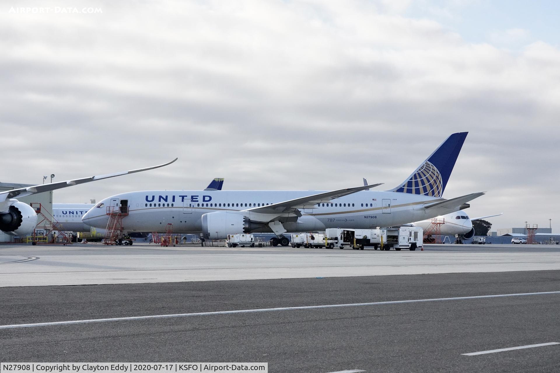 N27908, 2013 Boeing 787-8 Dreamliner C/N 36400, SFO 2020.