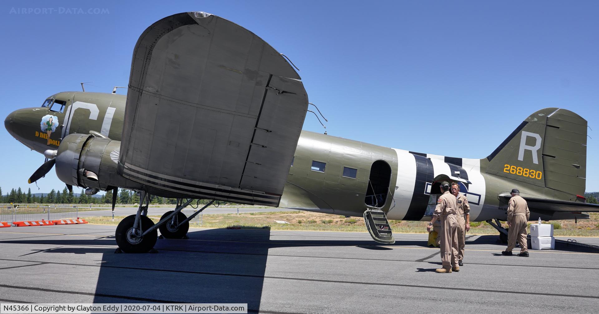 N45366, 1943 Douglas C-53D-DO Skytrooper (DC-3A) C/N 11757, Part of the D-day Truckee Tahoe flyover July 07-04.