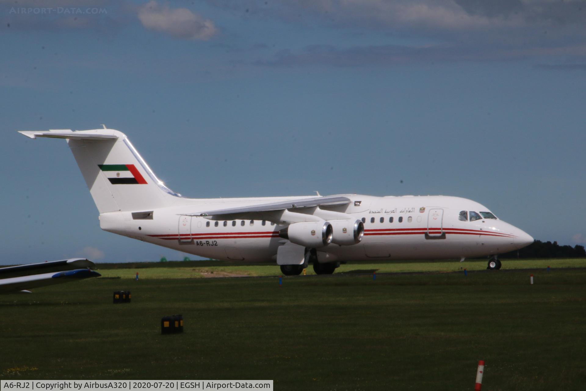 A6-RJ2, 1998 British Aerospace Avro 146-RJ85A C/N E2325, Returning from test flight
