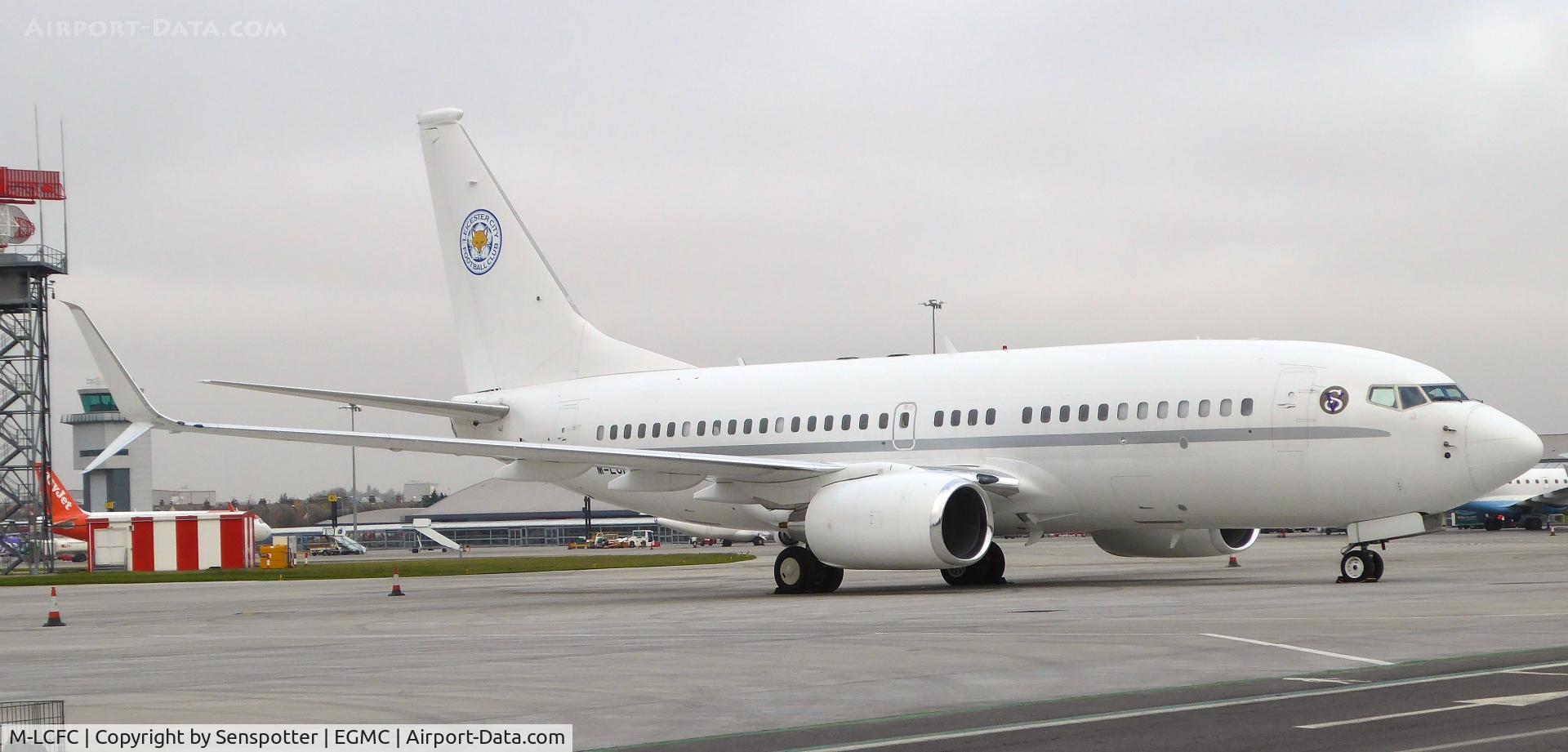 M-LCFC, 2006 Boeing 737-7EI C/N 34683, Boeing 737-7E1(BBJ) M-LCFC on stand at Southend Airport