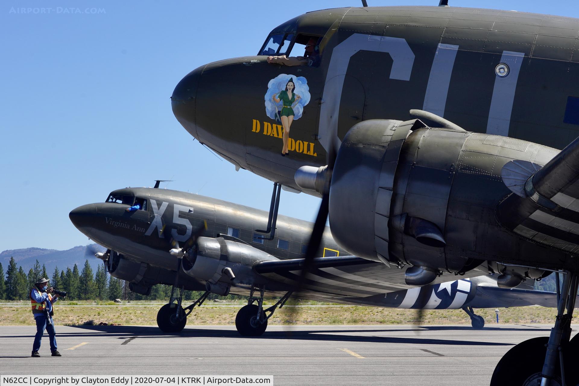 N62CC, 1943 Douglas DC-3C (C-47A-DL) C/N 13798, Part of the D-day Truckee Tahoe flyover. July 4th 2020.