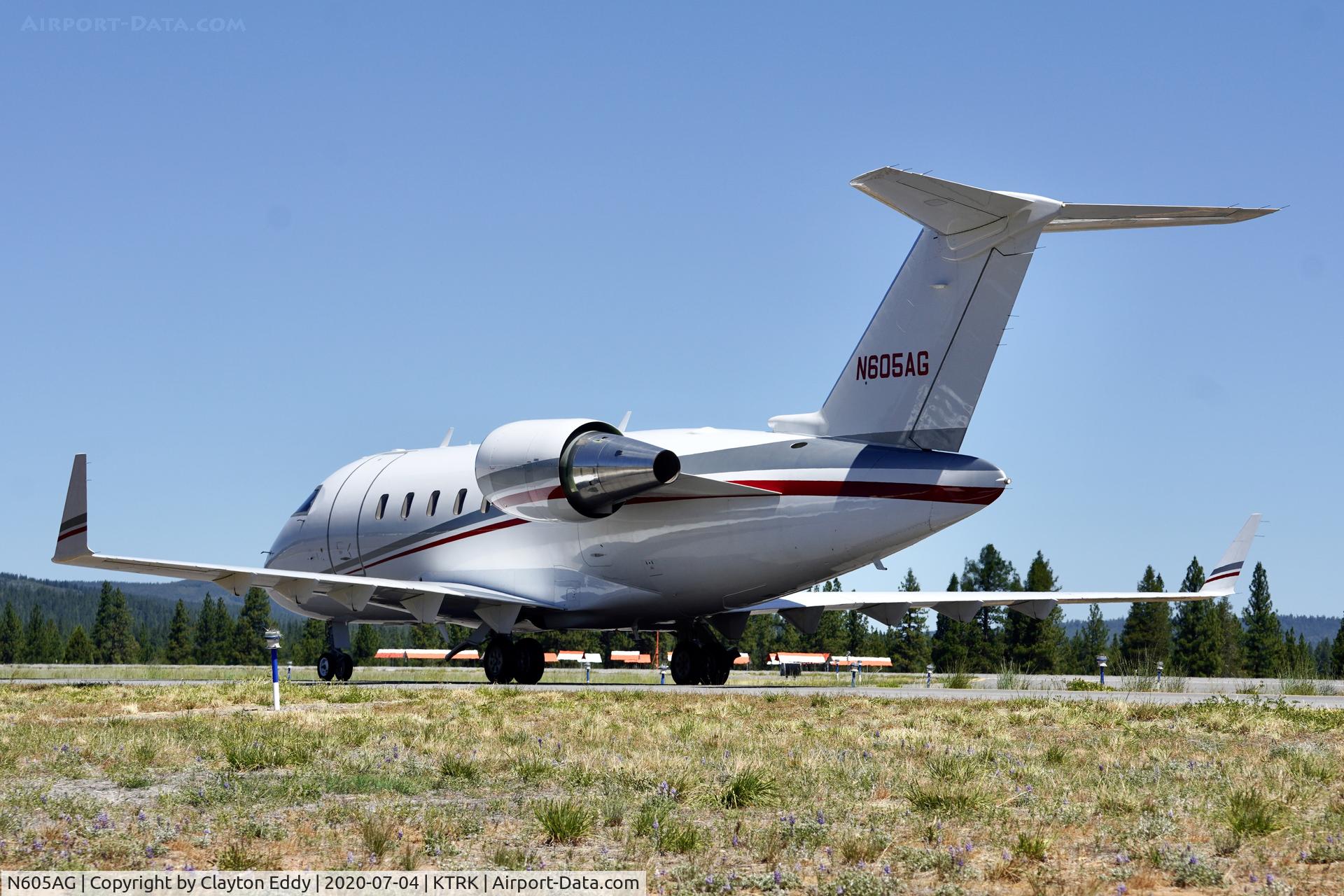 N605AG, 2007 Bombardier Challenger 605 (CL-600-2B16) C/N 5739, Truckee airport California 2020.