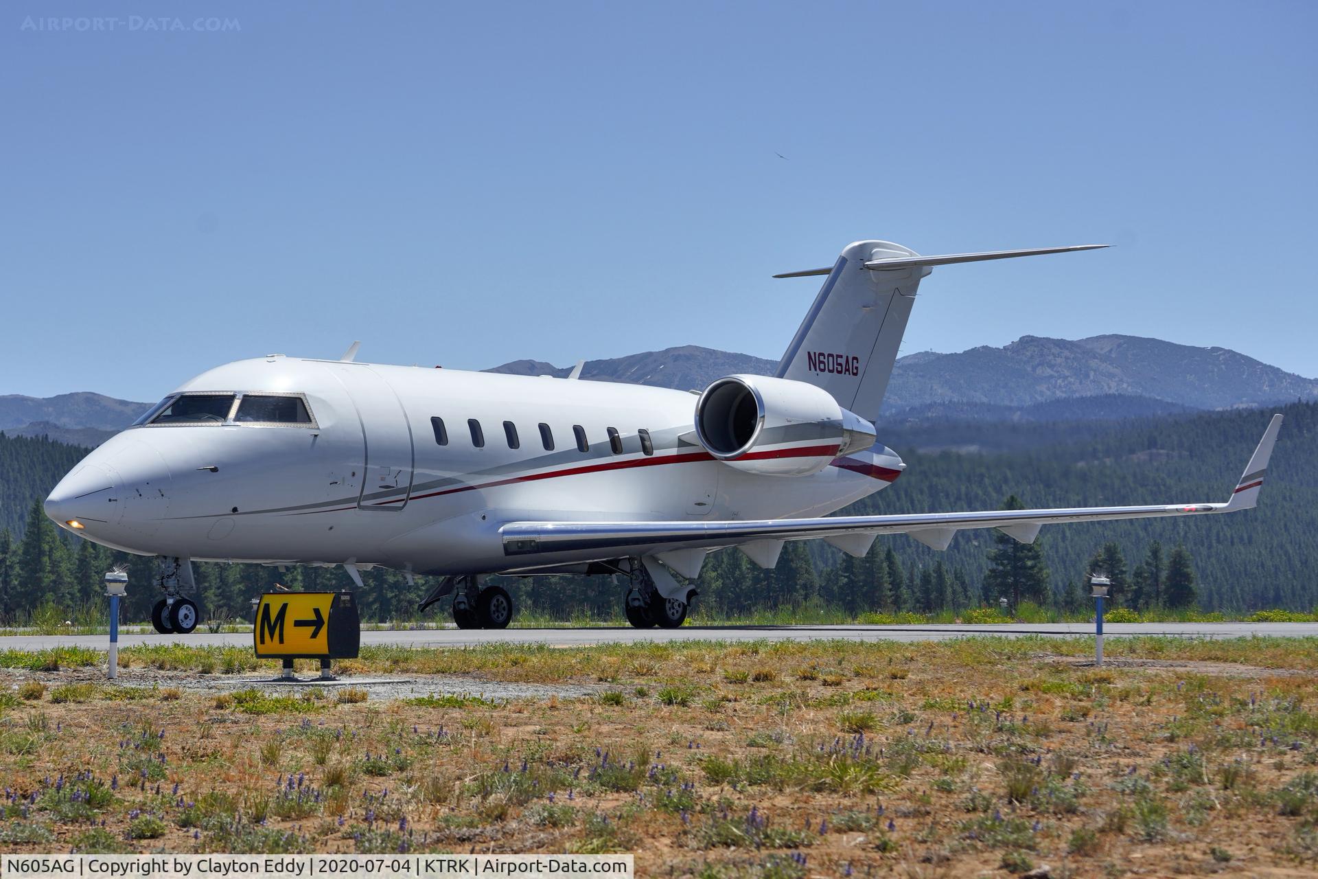 N605AG, 2007 Bombardier Challenger 605 (CL-600-2B16) C/N 5739, Truckee airport California 2020.