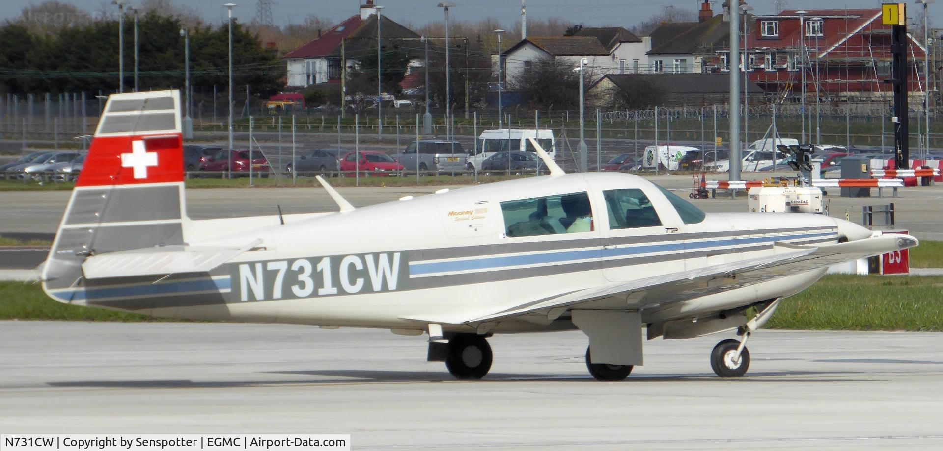 N731CW, 1985 Mooney M20K C/N 25-0887, Mooney M20K N731CW at Southend Airport