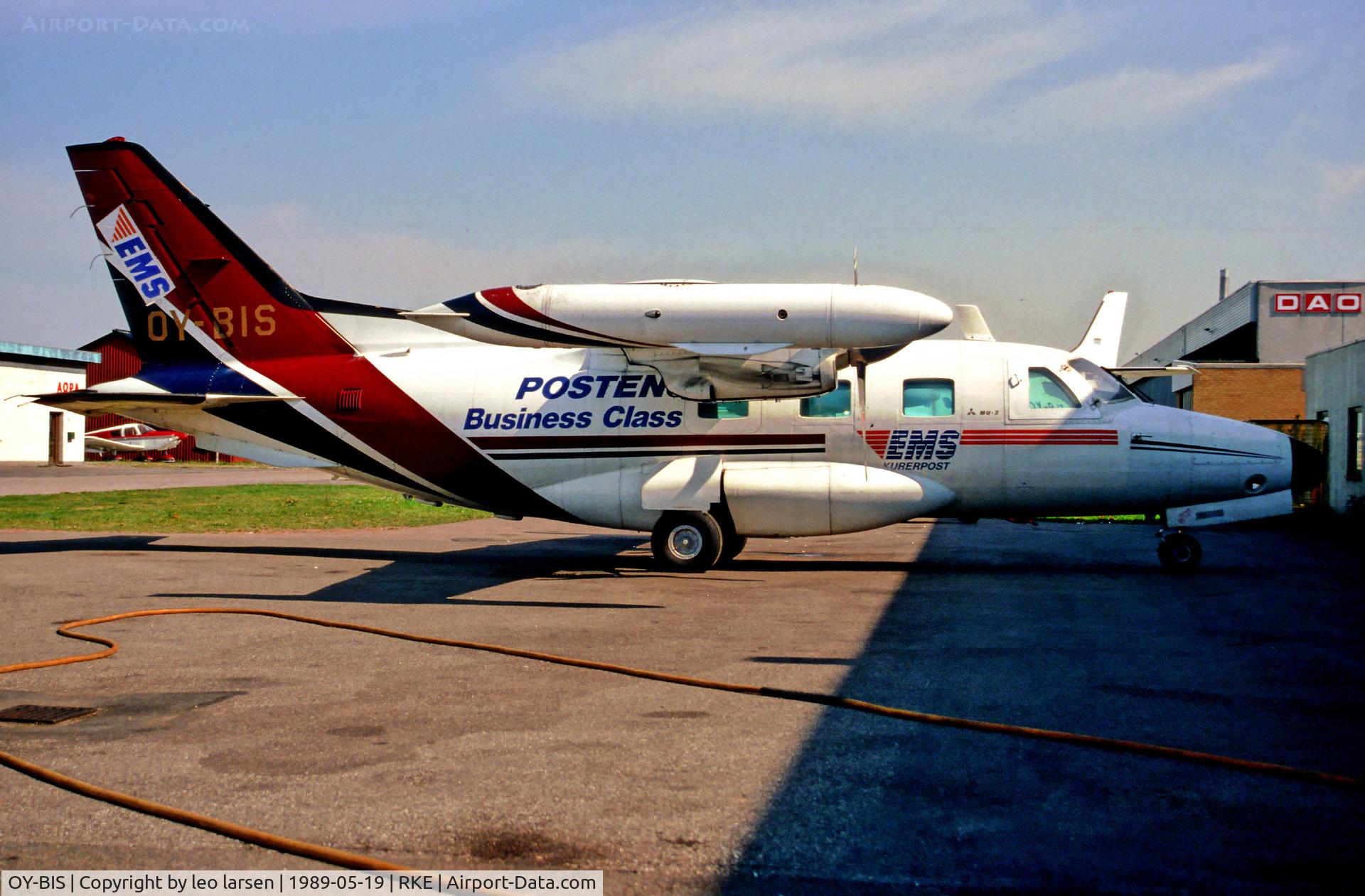 OY-BIS, 1974 Mitsubishi MU-2B-35 C/N 630, Roskilde 19.5.1989
