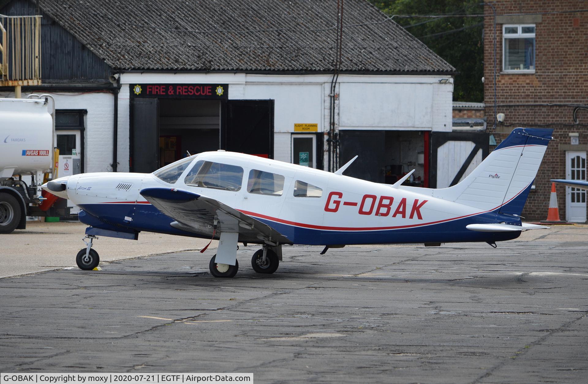 G-OBAK, 1977 Piper PA-28R-201T Cherokee Arrow III C/N 28R-7703054, Piper PA-28R-201T Turbo Cherokee Arrow III at Fairoaks. Ex D-EKOR