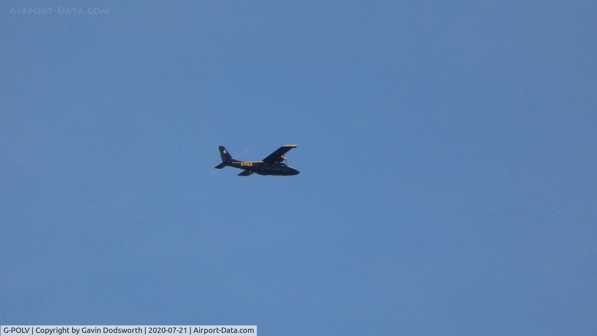G-POLV, 2016 Vulcanair P-68R Victor C/N 498/R, Flying south over Darlington on Tuesday 21st July 2020