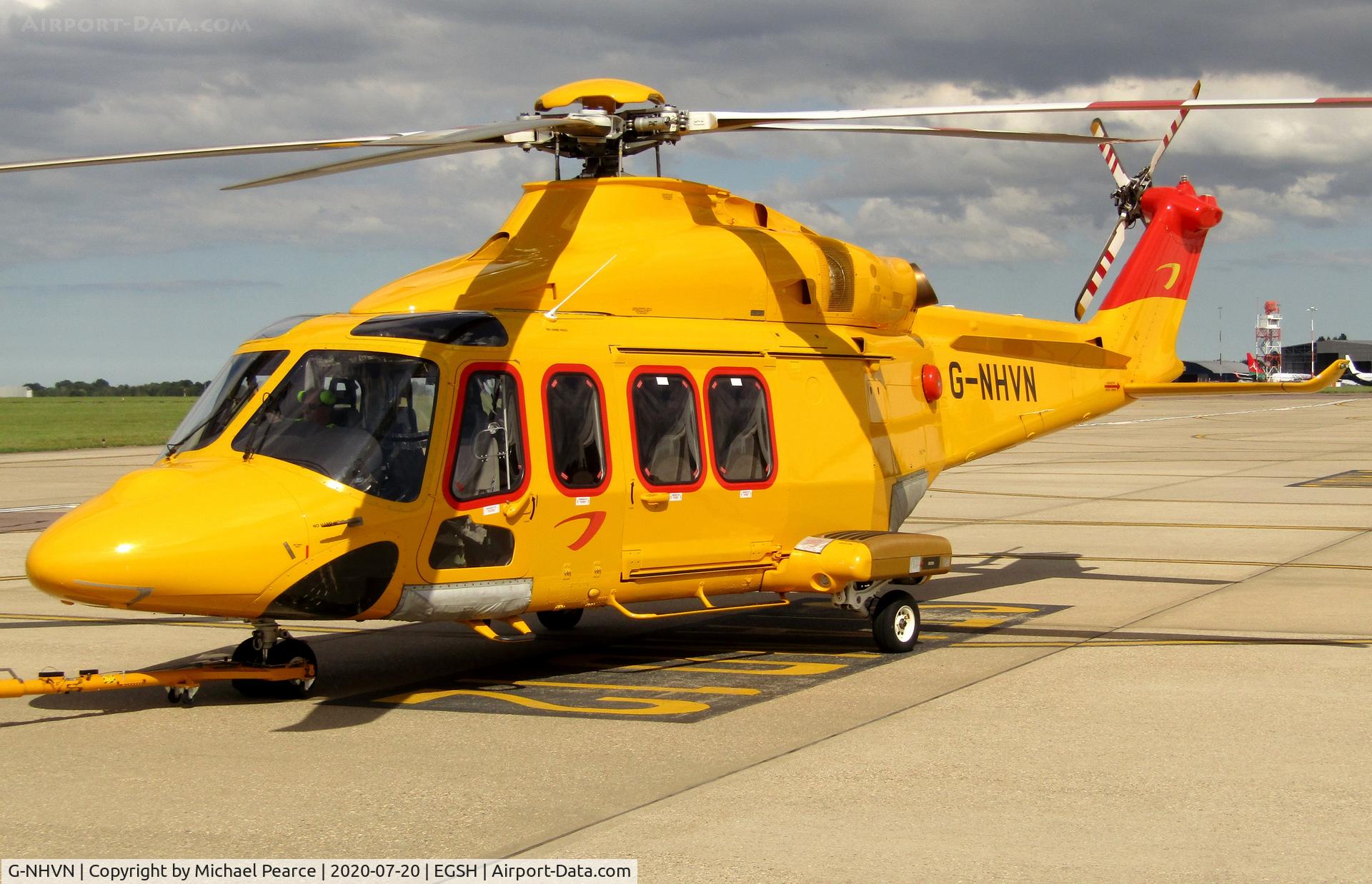 G-NHVN, 2015 AgustaWestland AW-139 C/N 31700, Parked on the company ramp after arrival from Emden (EME).