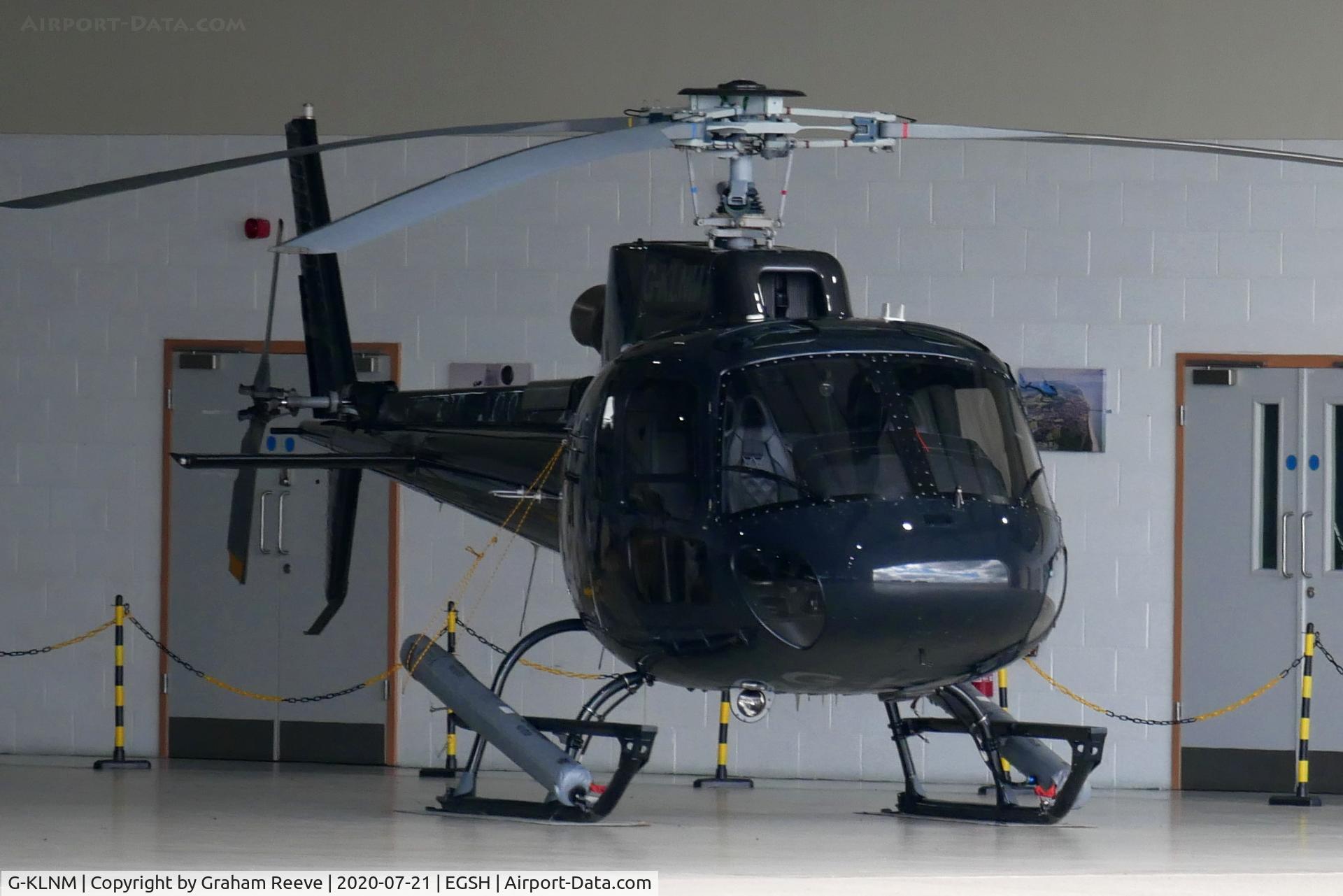 G-KLNM, 2014 Eurocopter AS-350B-3 Ecureuil Ecureuil C/N 7827, In the hangar at Norwich.