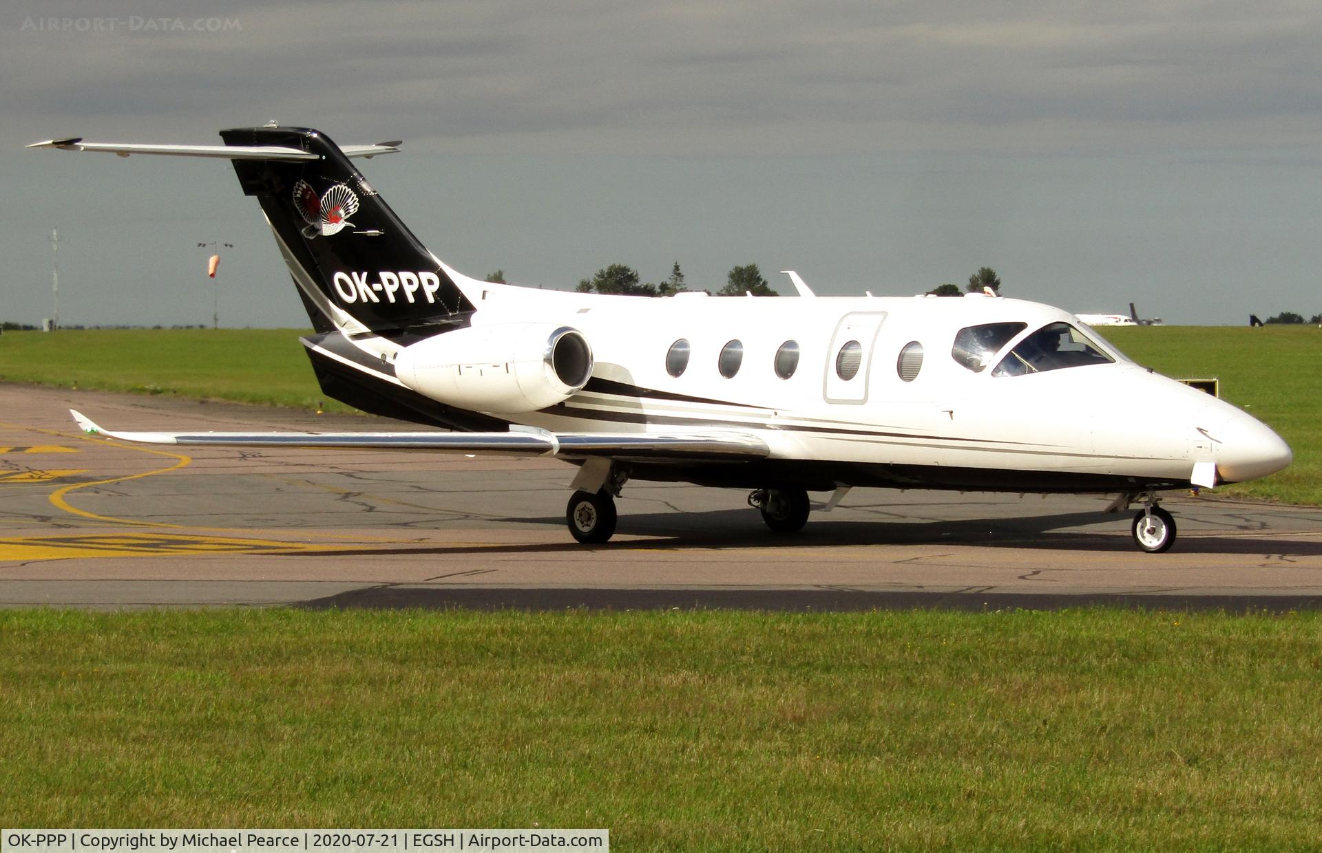 OK-PPP, 2004 Raytheon Hawker 400XP C/N RK-385, Departing to Aberdeen (ABZ) following a short stay.