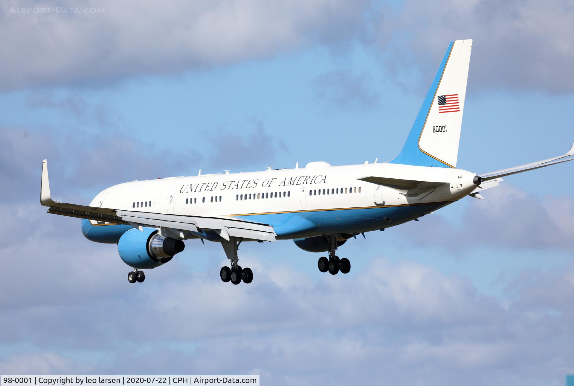 98-0001, 1998 Boeing VC-32A (757-200) C/N 29025, Copenhagen 22.7.2020.with M.R.Pompeo