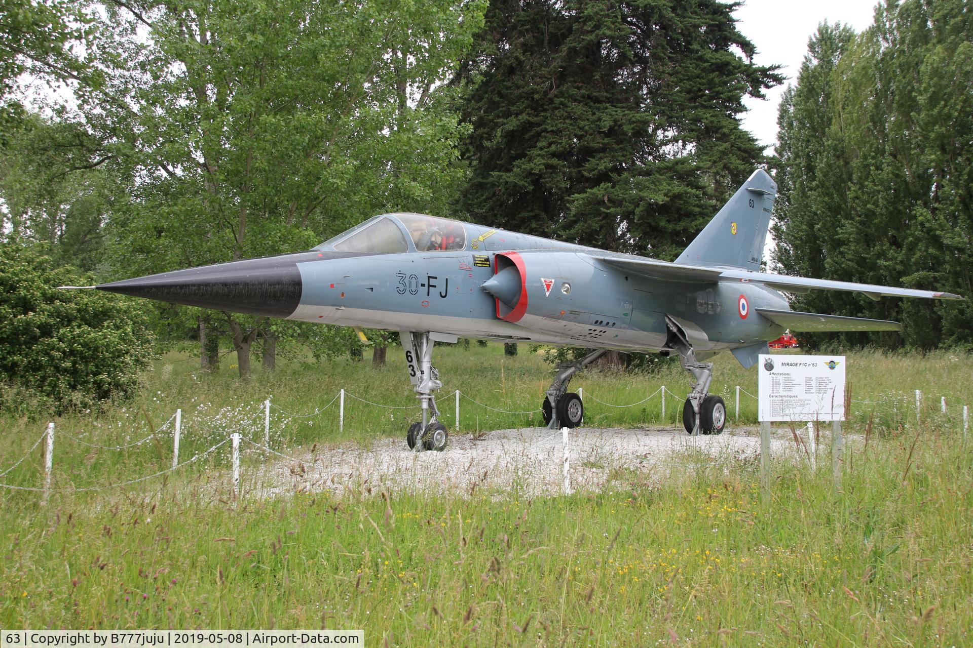 63, Dassault Mirage F.1C C/N 63, preserved at DA204 Beausejour Mérignac