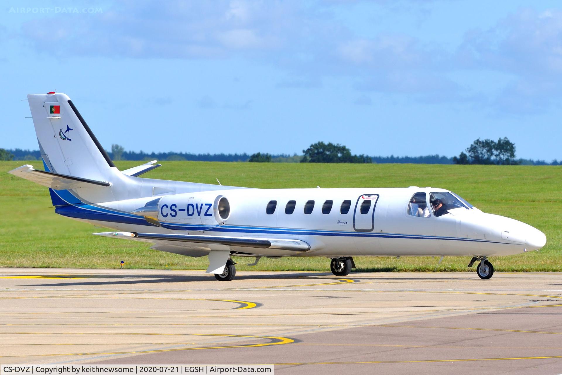 CS-DVZ, 1982 Cessna 550 Citation II C/N 550-0443, Leaving Norwich for Sicily.