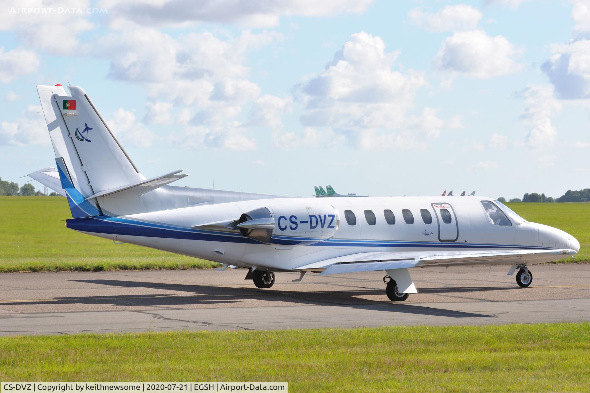 CS-DVZ, 1982 Cessna 550 Citation II C/N 550-0443, Leaving Norwich for Sicily.