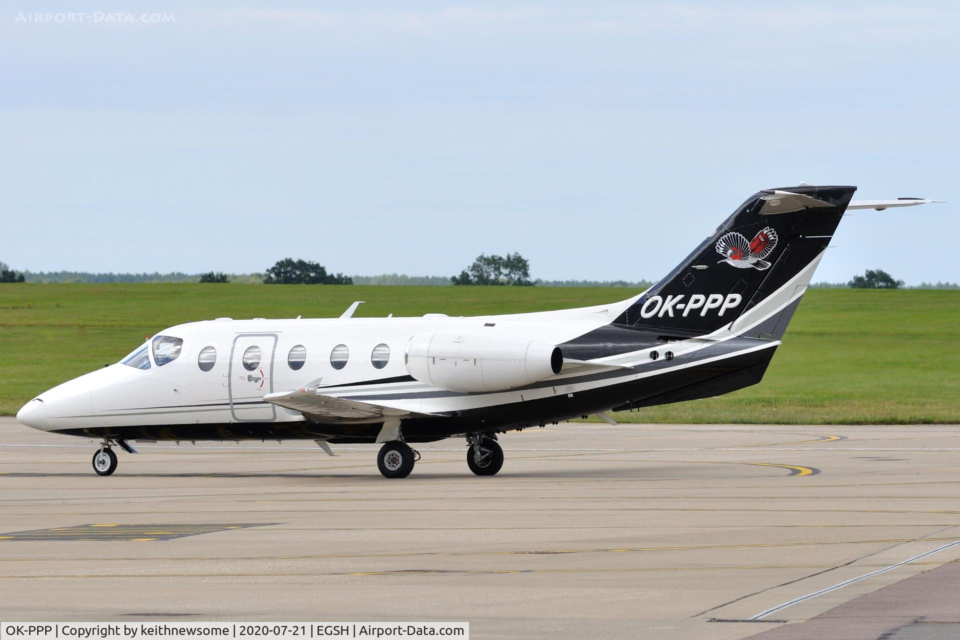 OK-PPP, 2004 Raytheon Hawker 400XP C/N RK-385, Arriving at Norwich from Cannes.