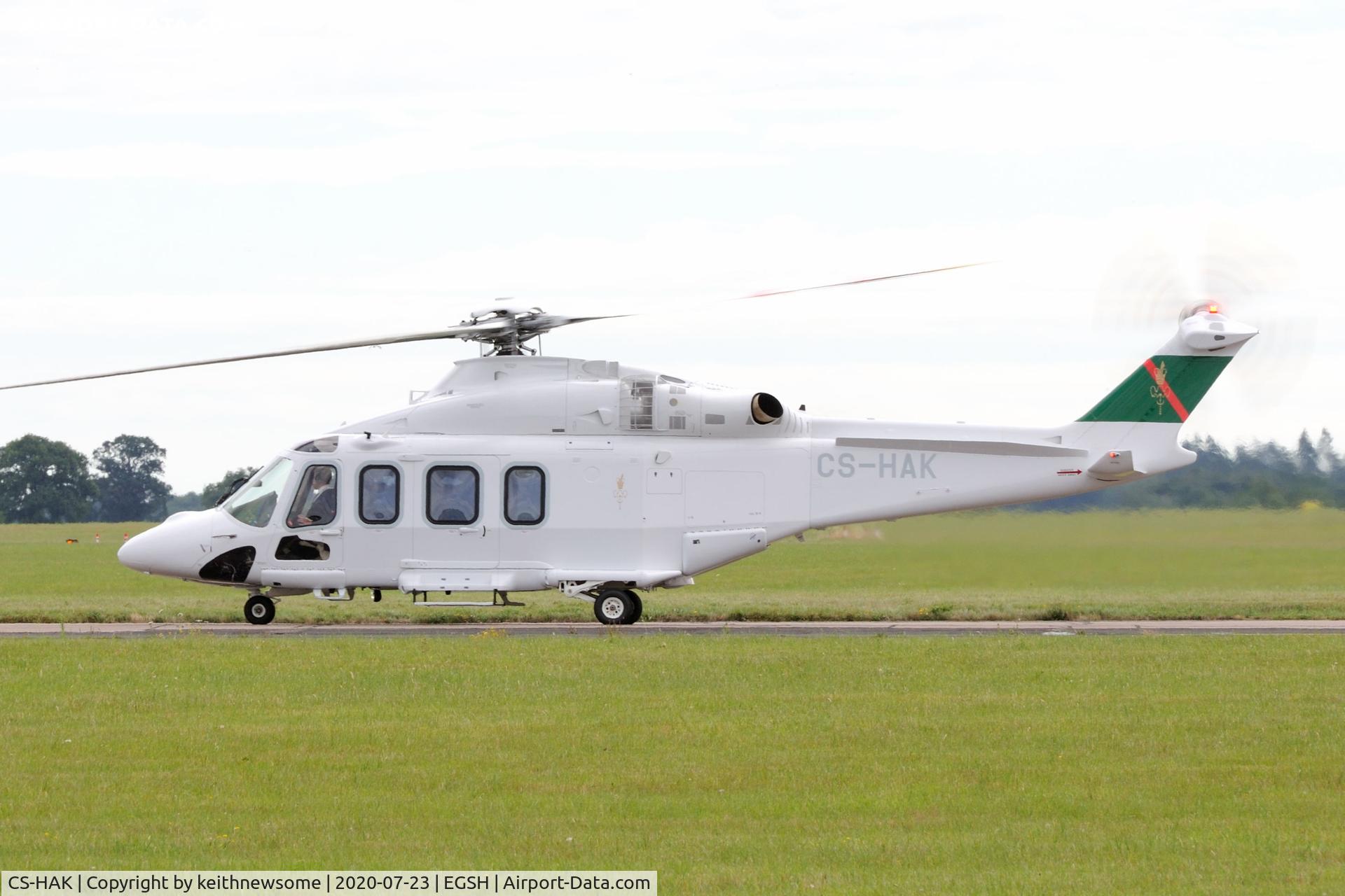 CS-HAK, 2019 AgustaWestland AW-139 C/N 31852, Leaving Norwich.