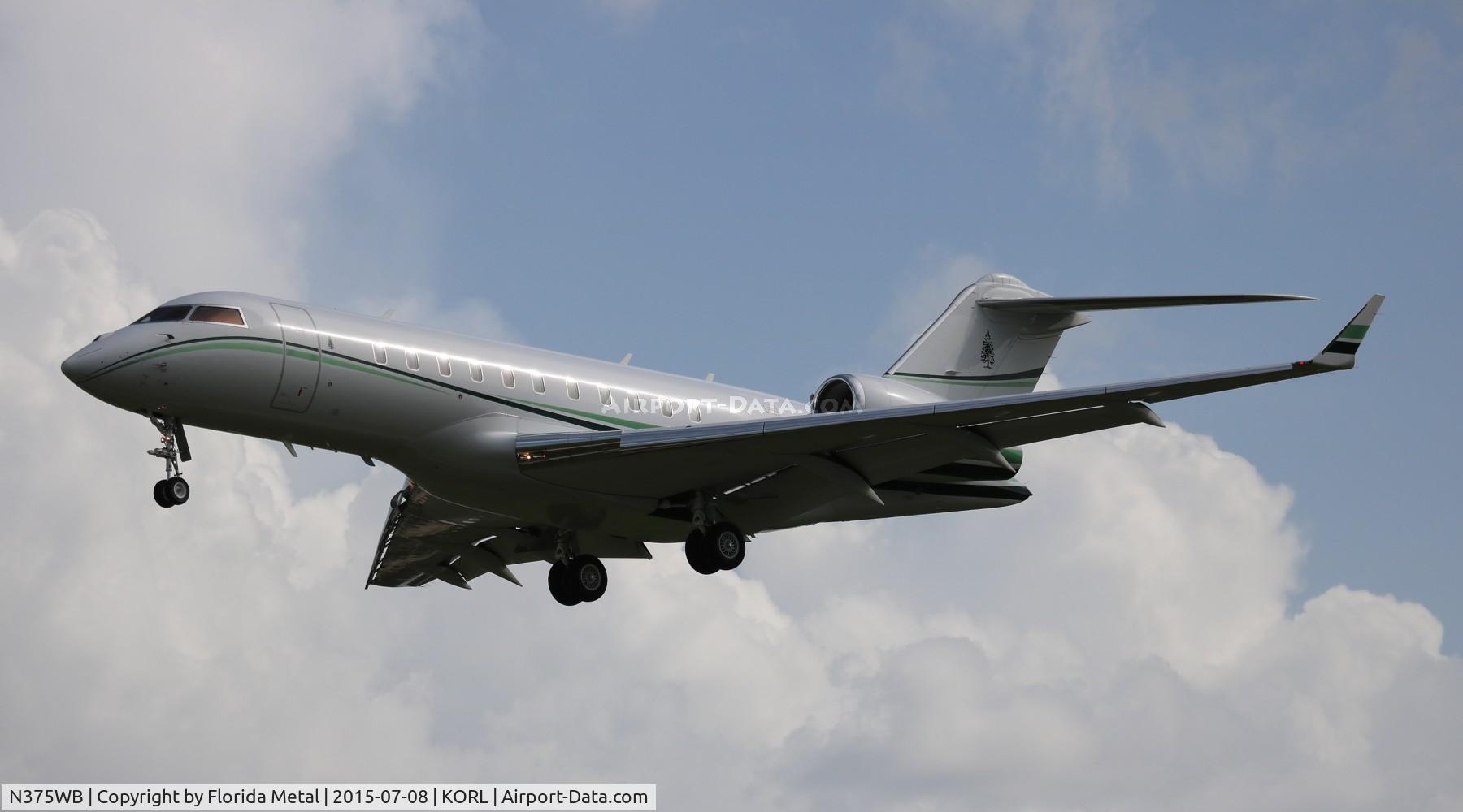 N375WB, 2008 Bombardier BD-700-1A11 Global 5000 C/N 9288, ORL 2015