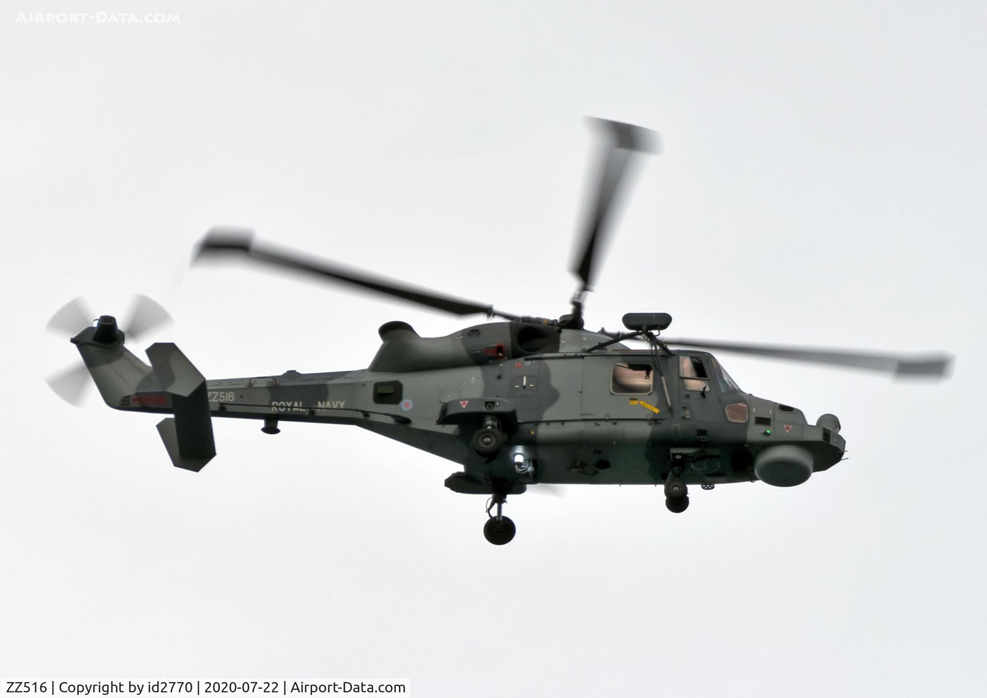 ZZ516, 2015 AgustaWestland AW-159 Wildcat HMA.2 C/N 521, Seen on transit to RAF Valley