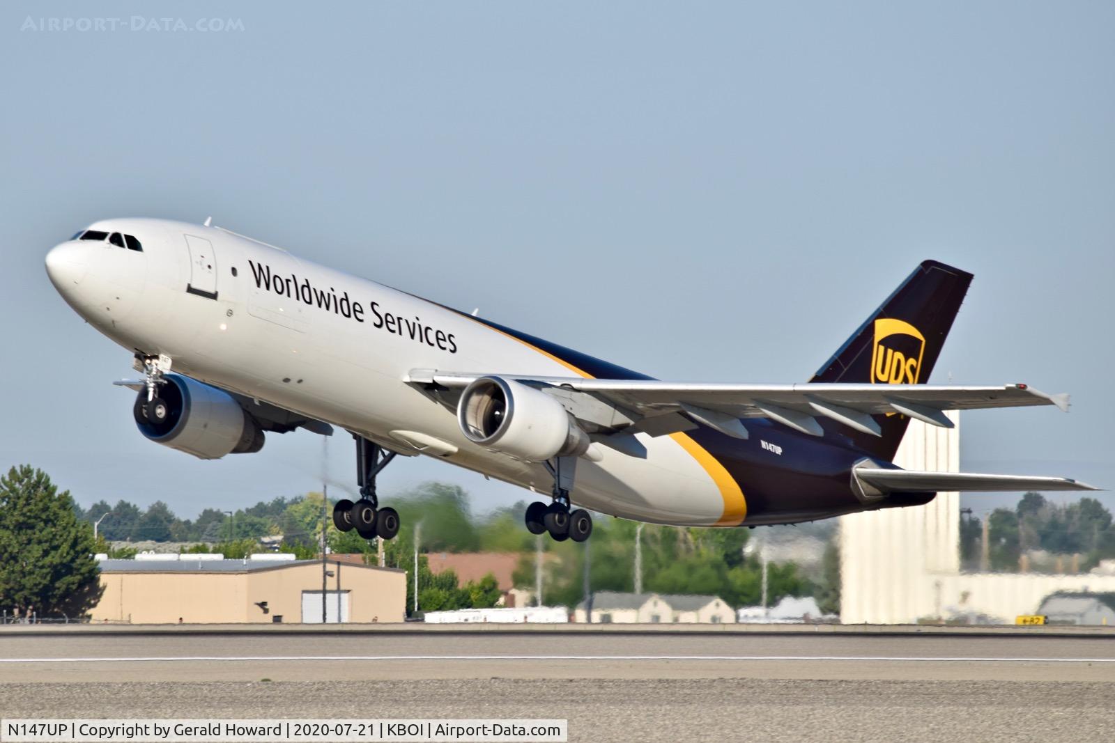 N147UP, 2003 Airbus A300F4-622R C/N 830, Take off from 10R.
