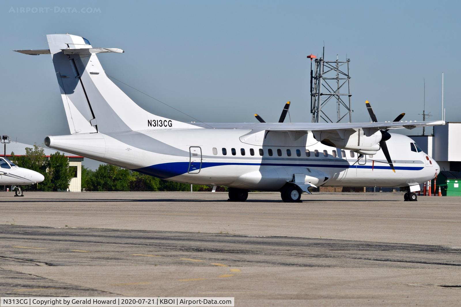 N313CG, 1993 ATR 42-320 C/N 358, Parked on the north GA ramp.