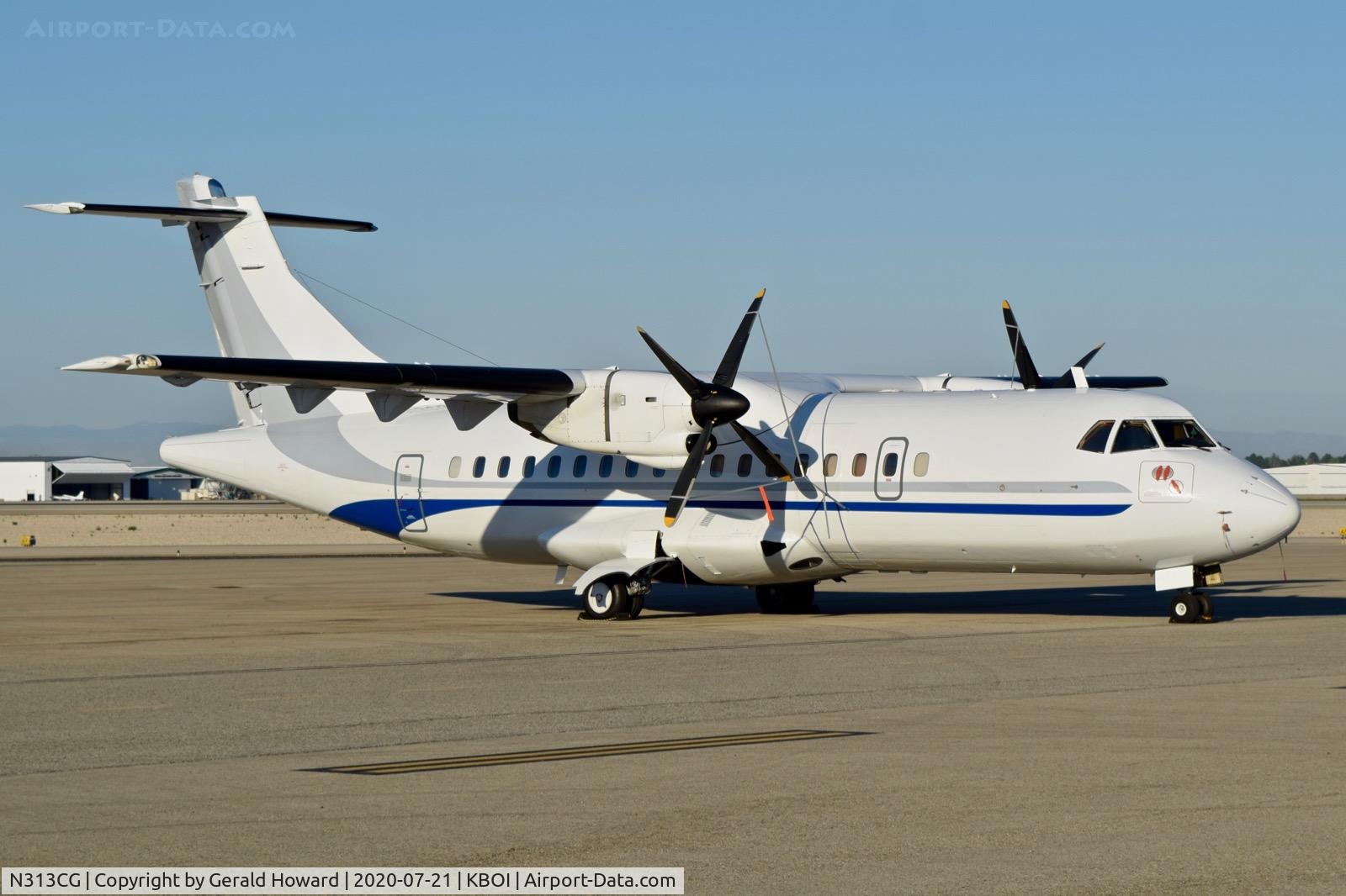 N313CG, 1993 ATR 42-320 C/N 358, Parked on the north GA ramp.