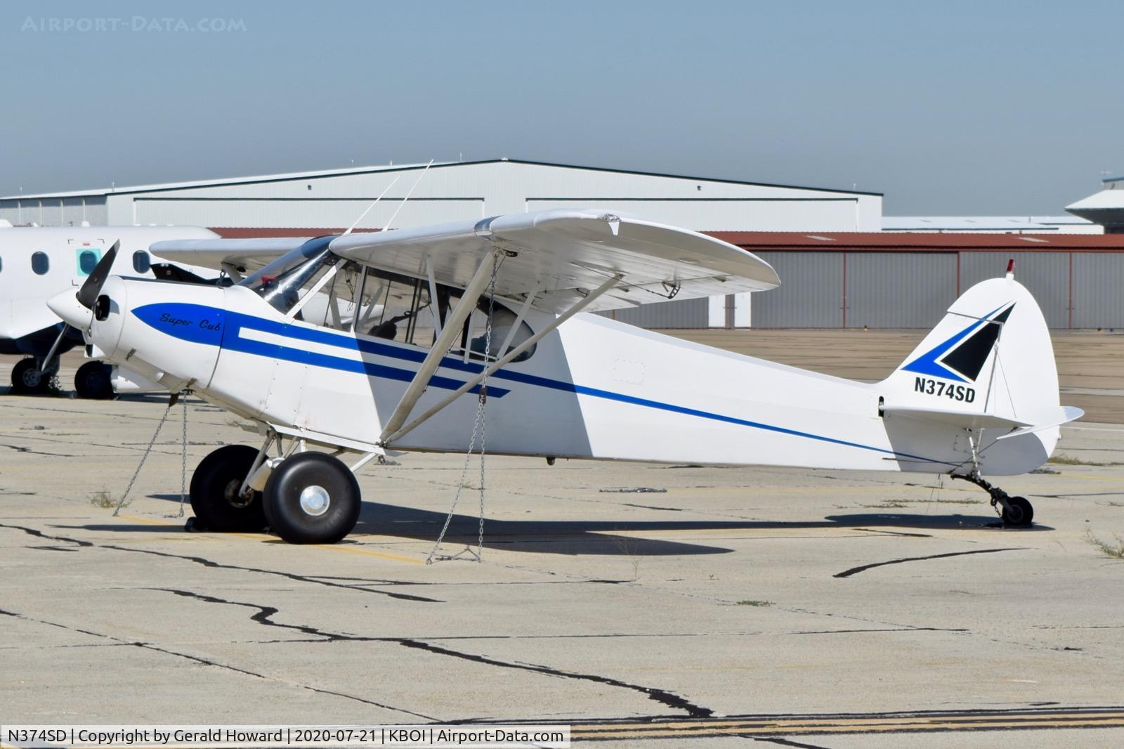 N374SD, 1976 Piper PA-18-150 Super Cub C/N 18-7609039, Parked on the south GA ramp.