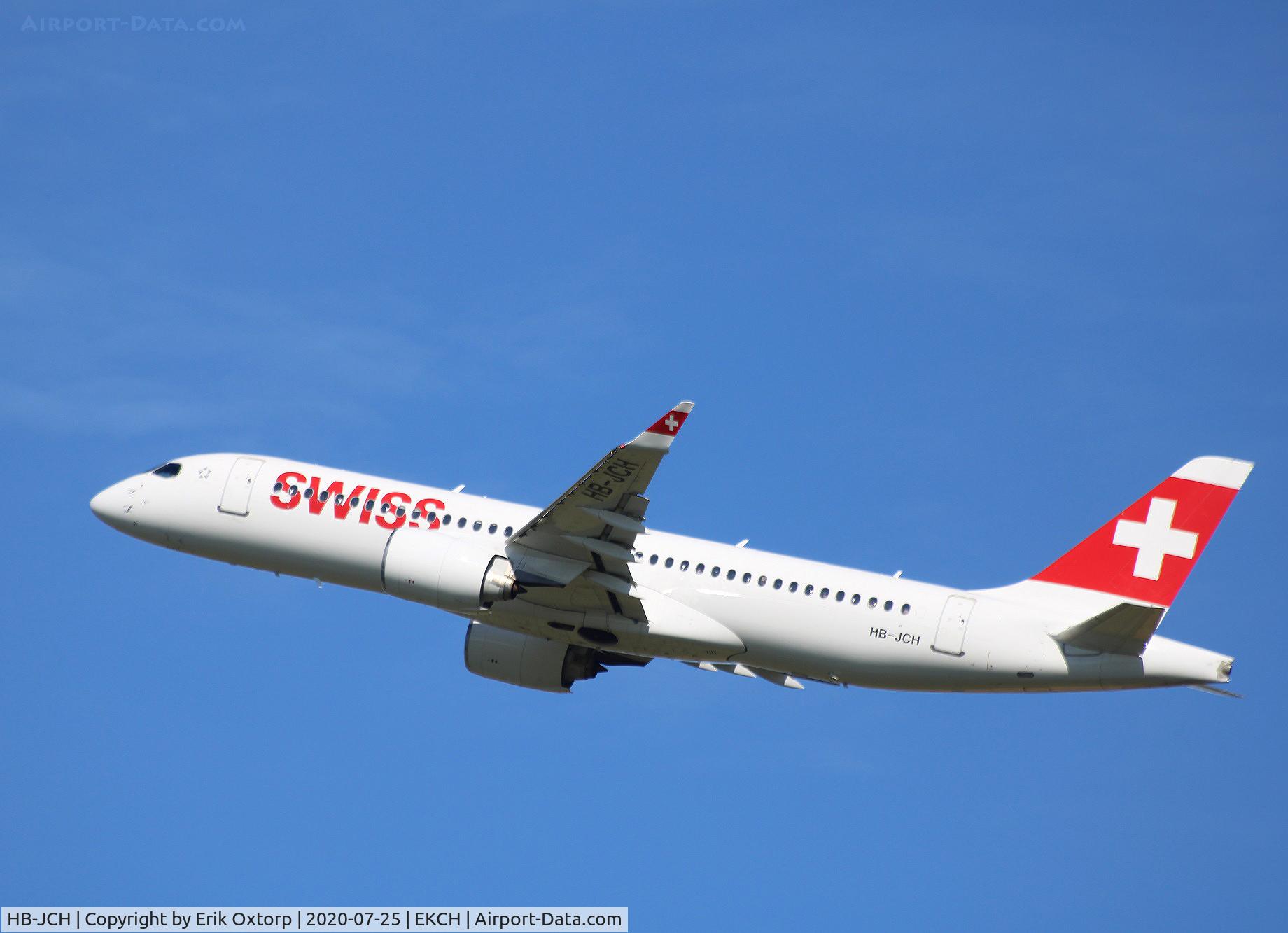 HB-JCH, 2018 Bombardier CSeries CS300 (BD-500-1A11) C/N 55021, HB-JCH taking off rw 22R