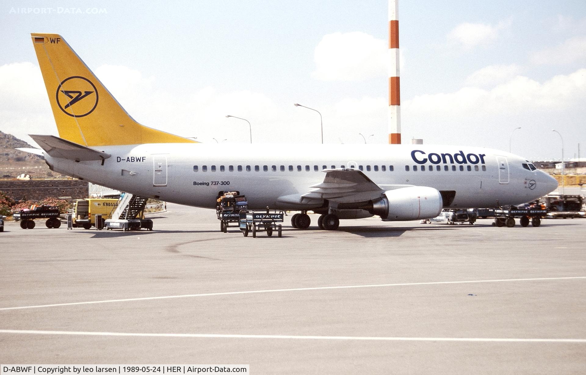 D-ABWF, 1989 Boeing 737-330 C/N 24283, Kreta Heraklion 24.5.1989