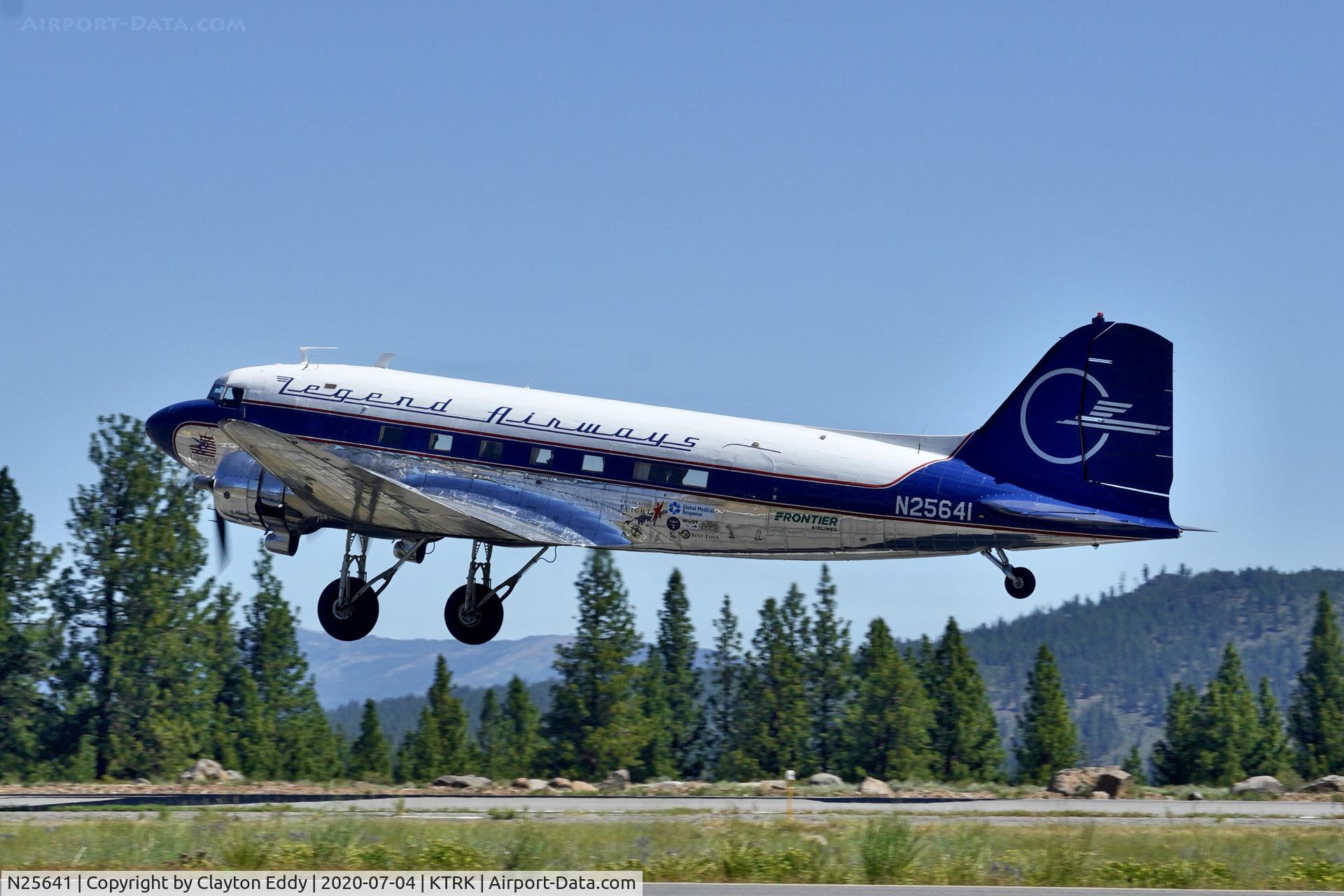 N25641, 1943 Douglas DC3C-S4C4G (C-47) C/N 9059, Part of the D-day Squadron Truckee Tahoe flyover July 4th 2020.