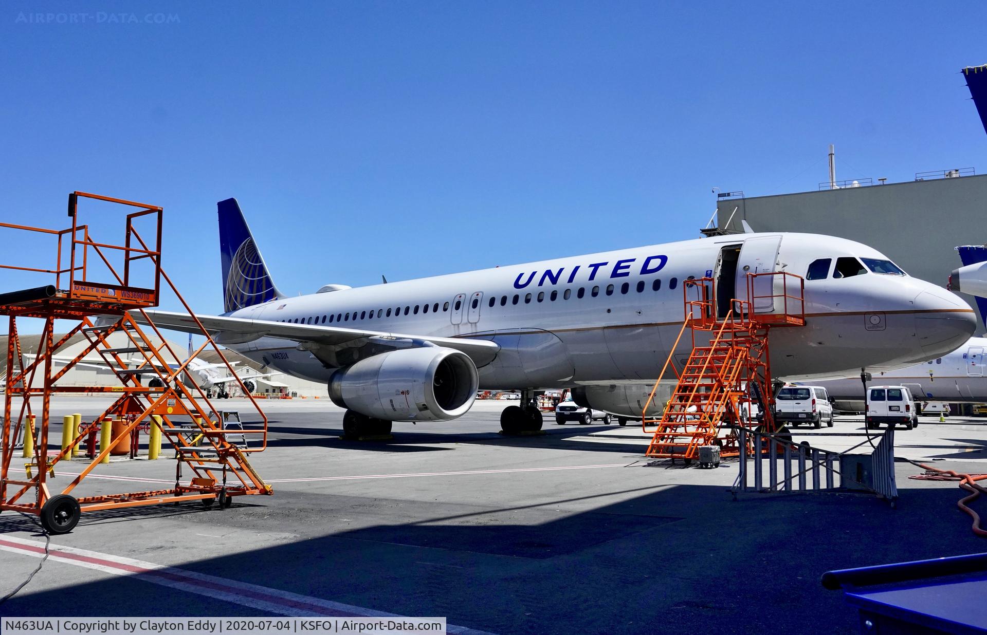 N463UA, 2000 Airbus A320-232 C/N 1282, SFO 2020.